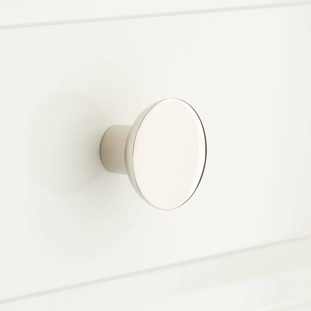 1-1/4" Gordes Solid Brass Round Cabinet Knob - Polished Brass