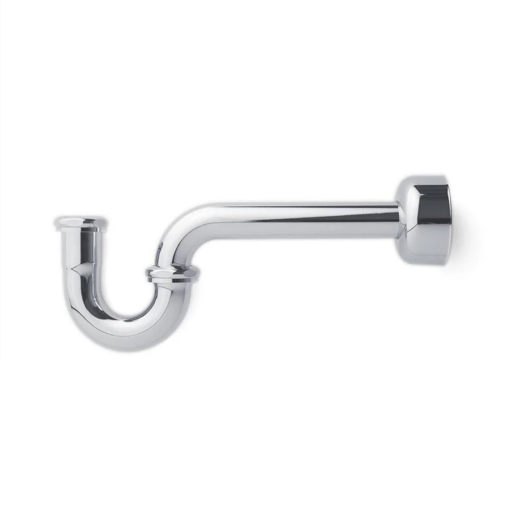 1-1/4" P-Trap with High Box Flange - Chrome