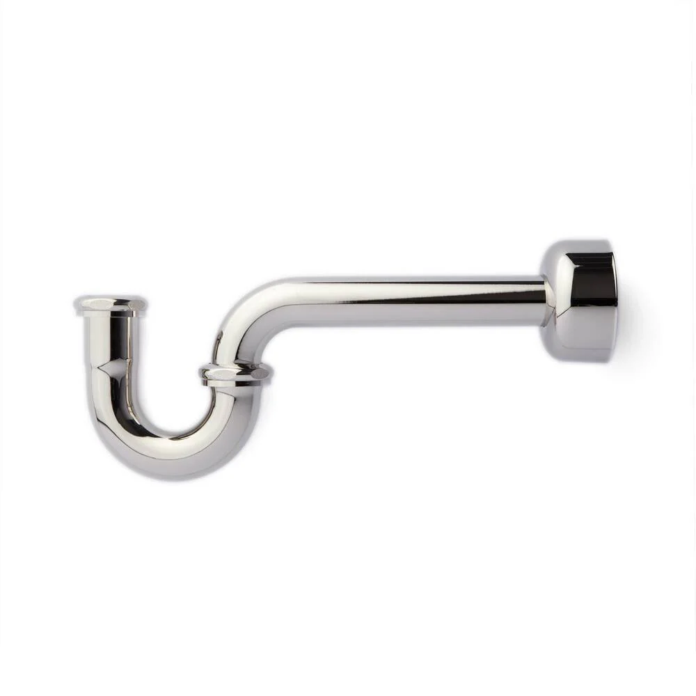 1-1/4" P-Trap with High Box Flange - Polished Nickel