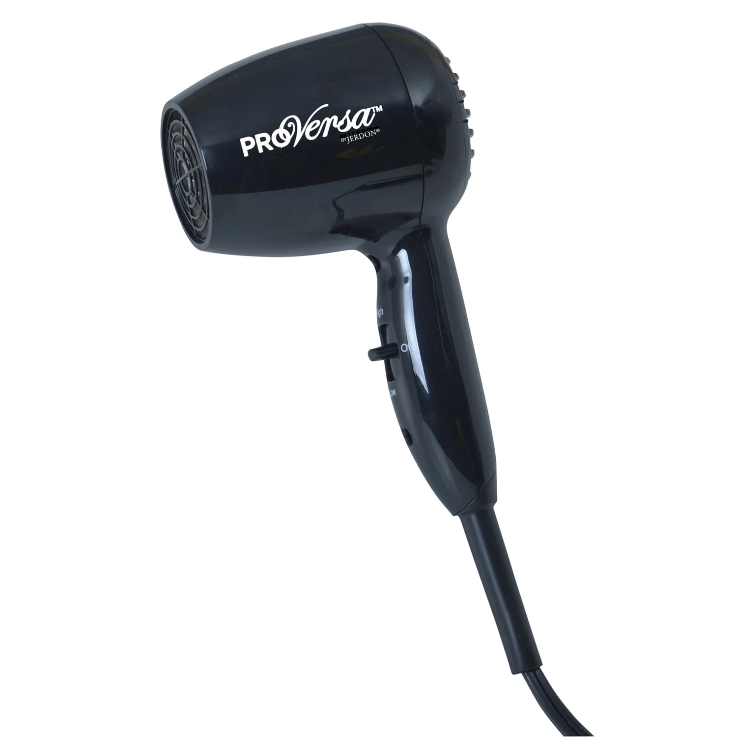 Jerdon Proversa Compact Hair Dryer, 1600W, Black, 72-Inch Power Cord, JHD8B