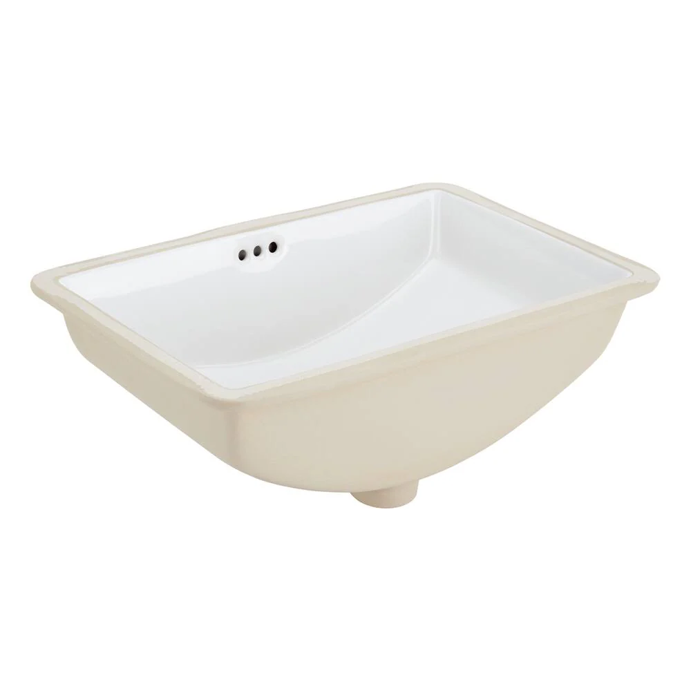 18" Myers Rectangular Porcelain Undermount Bathroom Sink - White