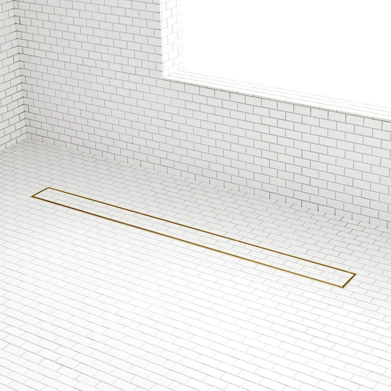 32" Cohen Linear Tile-in Shower Drain with Drain Flange - Brushed Gold