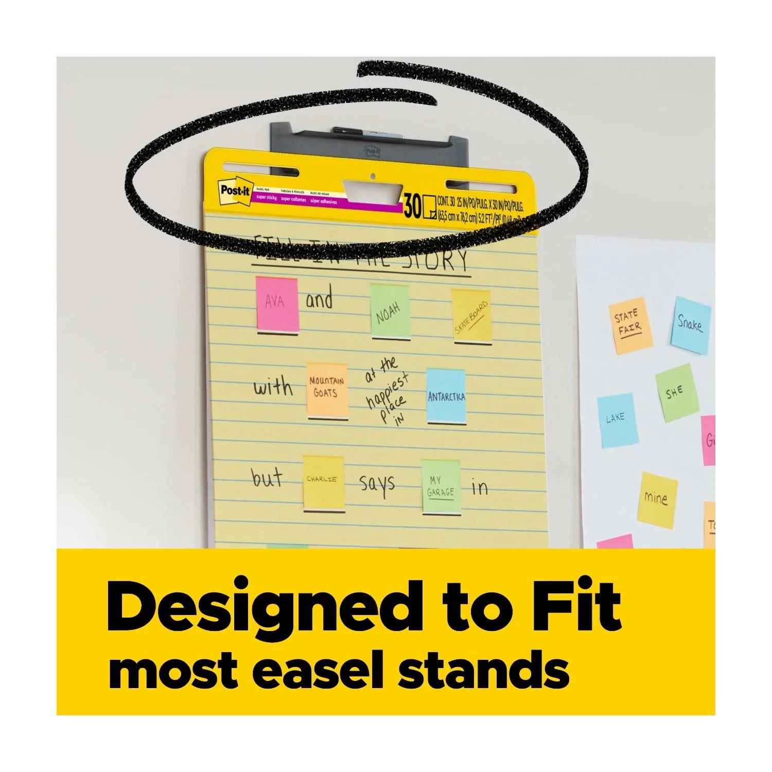 3M Post-it Super Sticky Easel Pad, Yellow Lined, 25 in x 30 in, 2 Pads, Model 561-0 - Image 5
