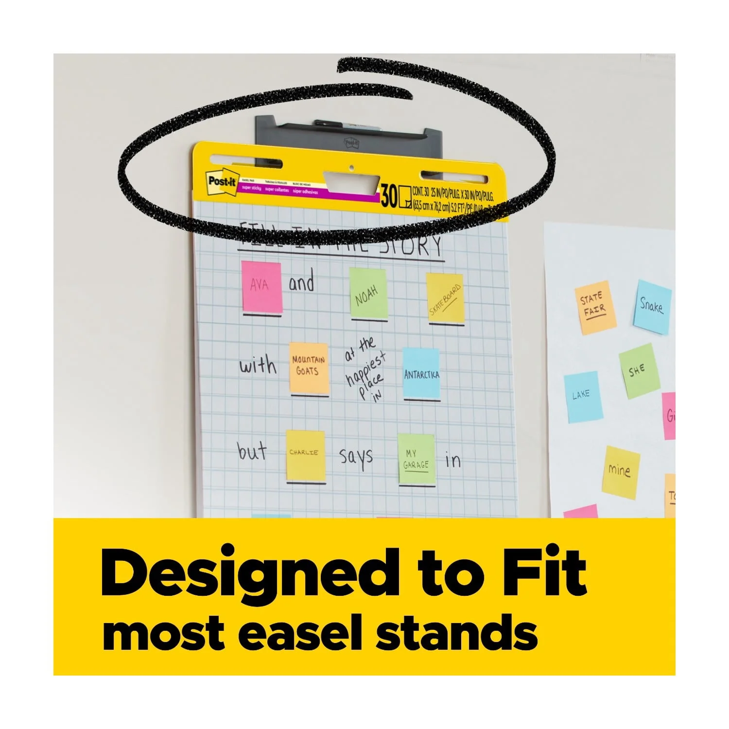 3M Post-it Super Sticky Easel Pads, White Grid, 25 in. x 30 in., 30 Sheets per Pad, 4 Pads Pack, 560 VAD 4PK - Image 5