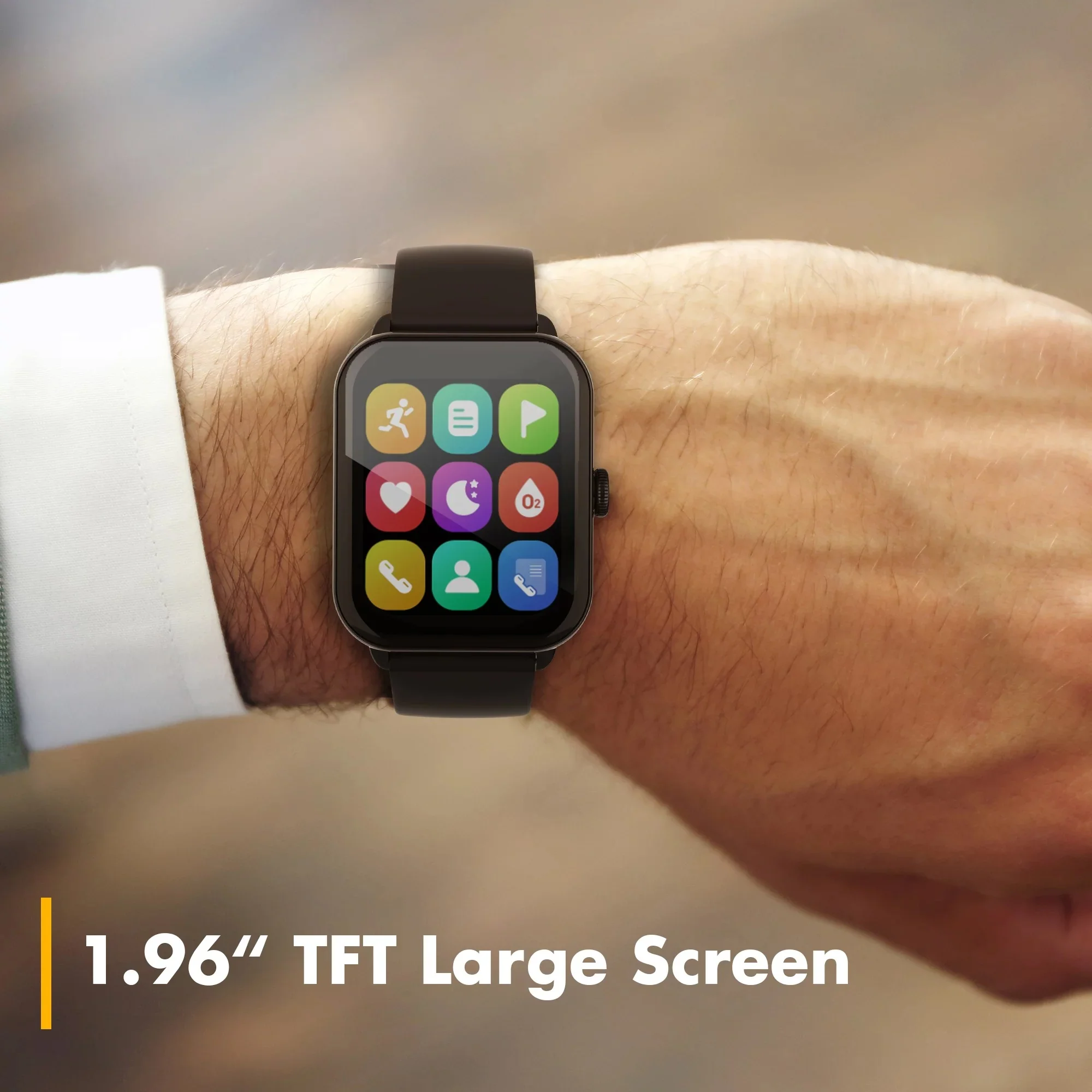 3Plus Vibe LiteBT BK Vibe Lite BT (Bluetooth Calling) Smartwatch Black - Unisex - Image 2