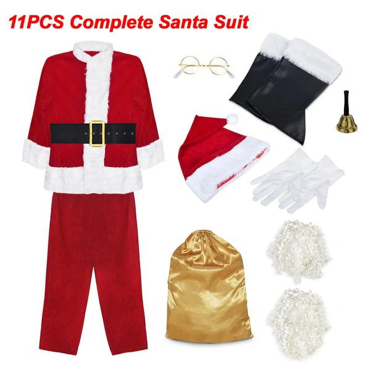 ABALAGU Deluxe Santa Costume for Men Santa Claus Suit, XL - Image 4