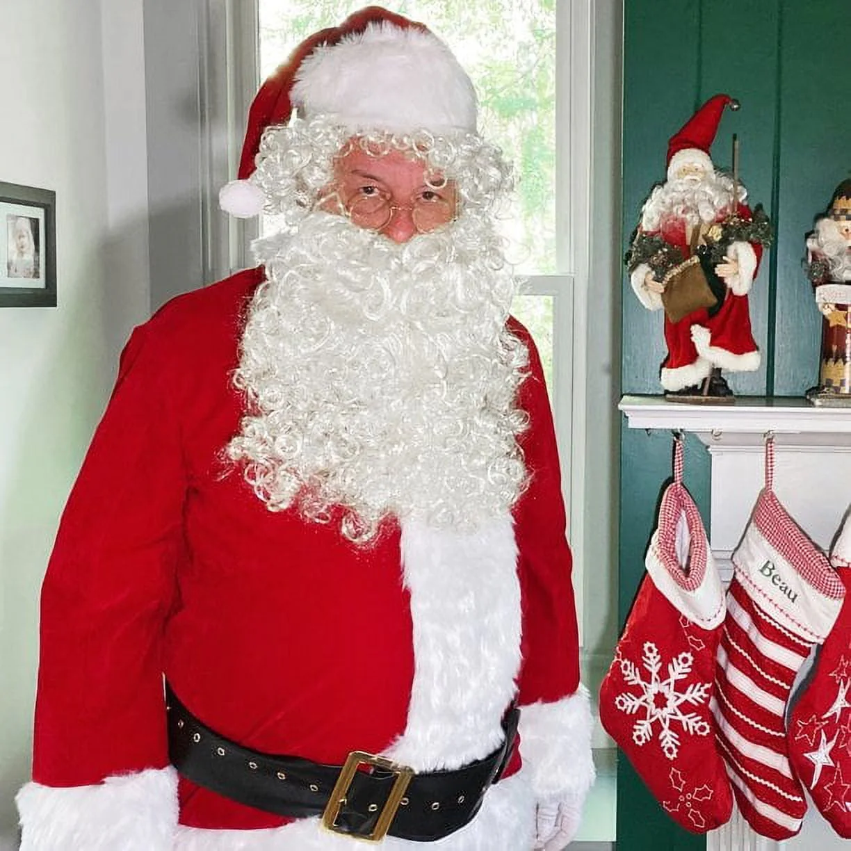 ABALAGU Deluxe Santa Costume for Men Santa Claus Suit, XL - Image 7
