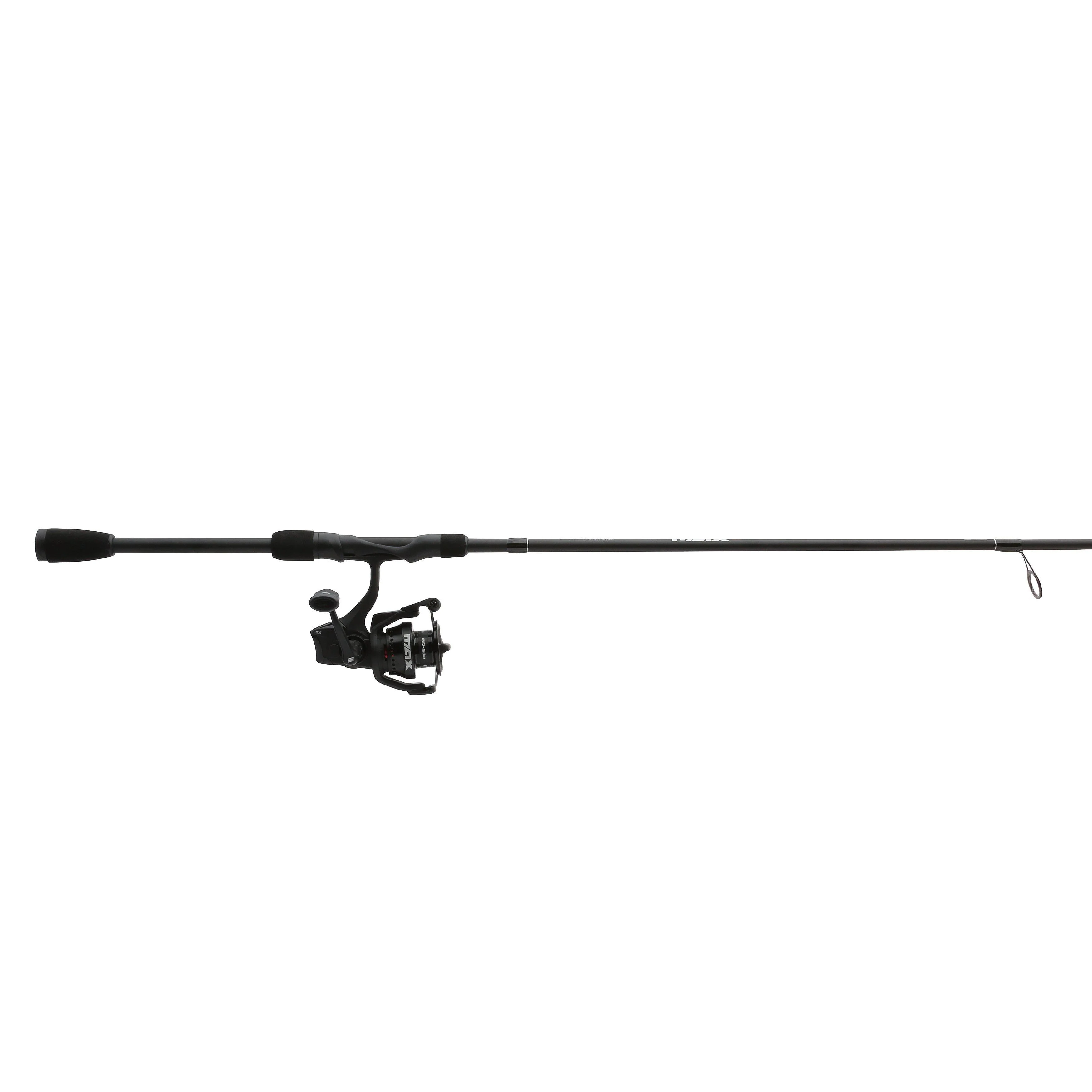 Abu Garcia Max SX Spinning Fishing Combo, 7'6 Medium Power 24 Ton Graphite Rod, 3000 Size Reel with 6+1 Stainless Steel Bearings, Smooth Oil Felt Front Drag, Machined Aluminum Braid-Ready Spool