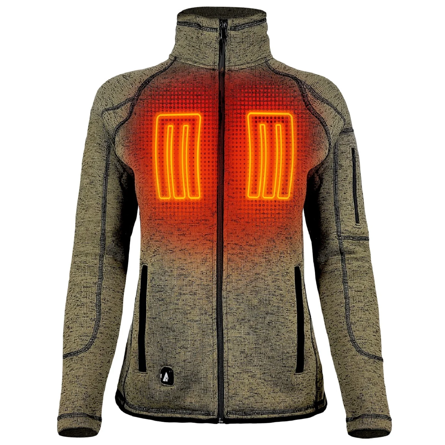 ActionHeat 5V Women's Battery Heated Sweater Jacket- Olive Green, XL - Image 6