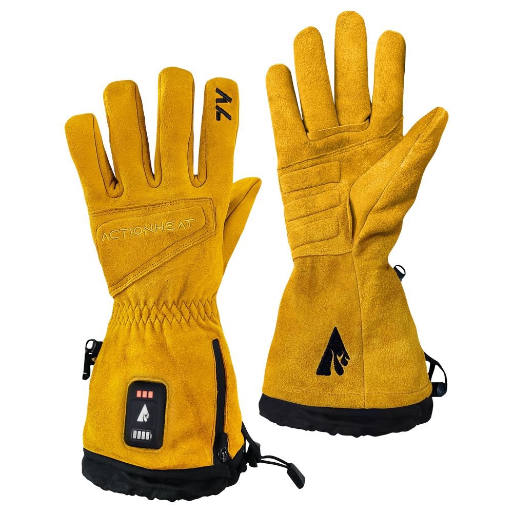 ActionHeat AH-WKGV-7V-Y-L 7V Rugged Leather Heated Work Gloves - L - Image 3