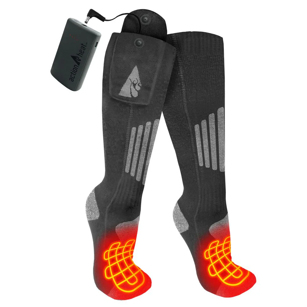 ActionHeat Men's Cotton 3.7V Rechargeable Heated Socks 2.0 with Remote, L/XL - Image 4
