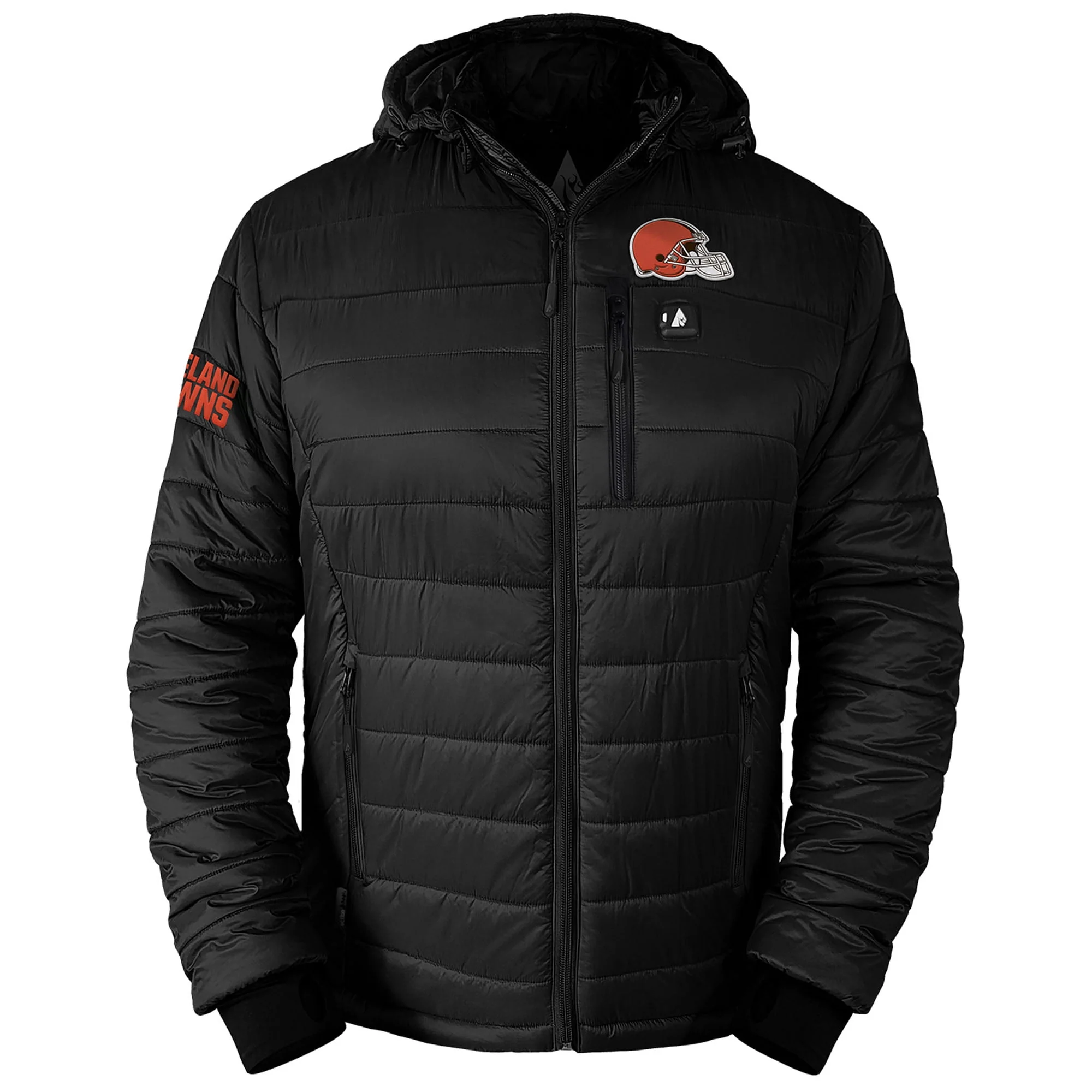 ActionHeat Men's Cleveland Browns 5V Battery Heated Insulated Black Puffer Full-Zip Hoodie Jacket AHCLV5PJ-MBL - Image 3