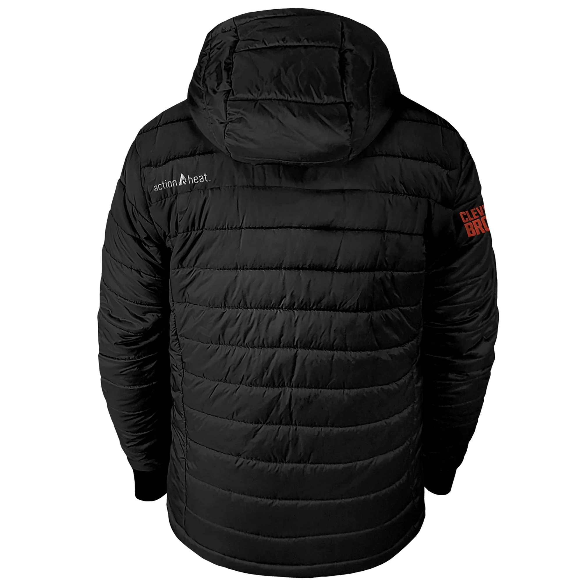 ActionHeat Men's Cleveland Browns 5V Battery Heated Insulated Black Puffer Full-Zip Hoodie Jacket AHCLV5PJ-MBL - Image 5