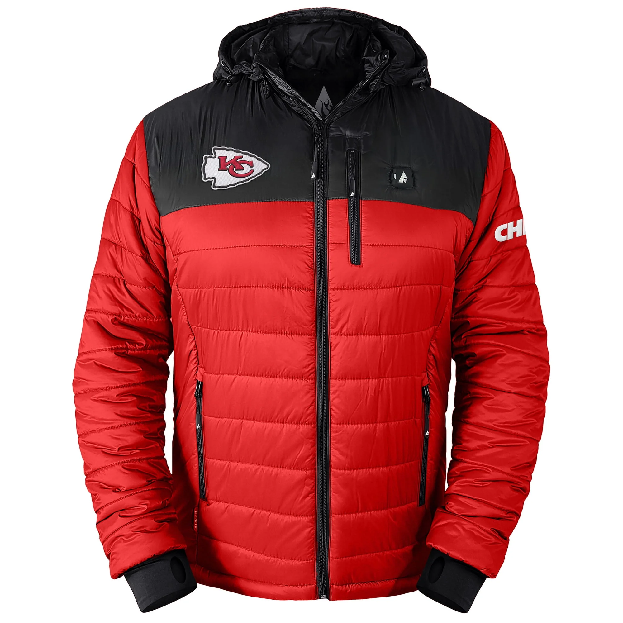 ActionHeat Men's Heated Insulated Puffer Hoodie Jacket, Red Kansas City Chiefs, 5V Battery Powered, Water-Resistant, Full-Zip, AHKC5CPJ-MRBM - Image 3