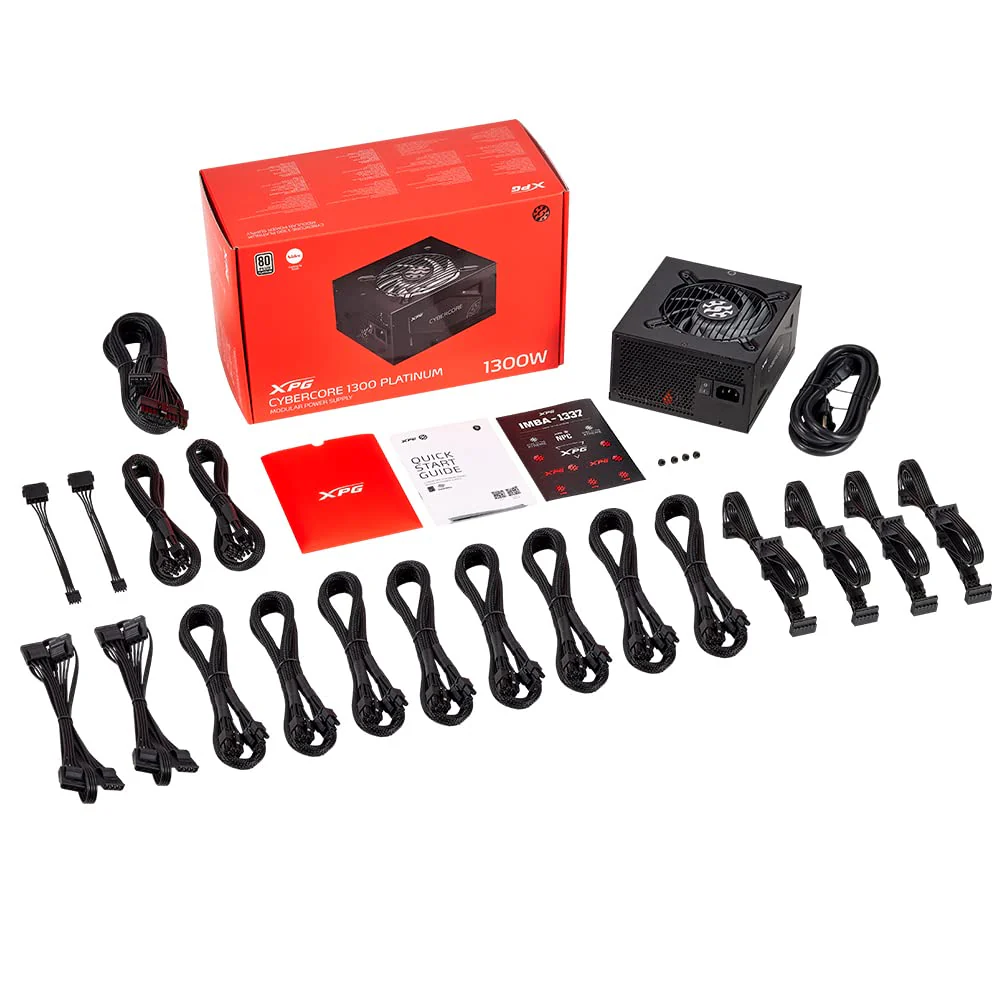 ADATA XPG Cybercore 1000W Fully Modular ATX Power Supply, 80 Plus Platinum, 26 Connectors, VENTO PRO 120 PWM Fan, Black - Image 3