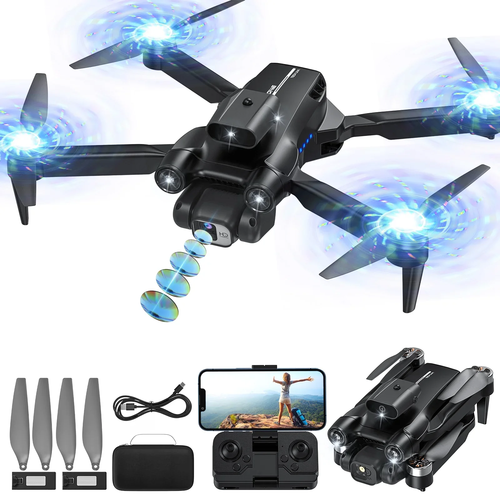 Adoonk FPV Drone with 4K HD Camera, WiFi Live Video, Altitude Hold - Image 3