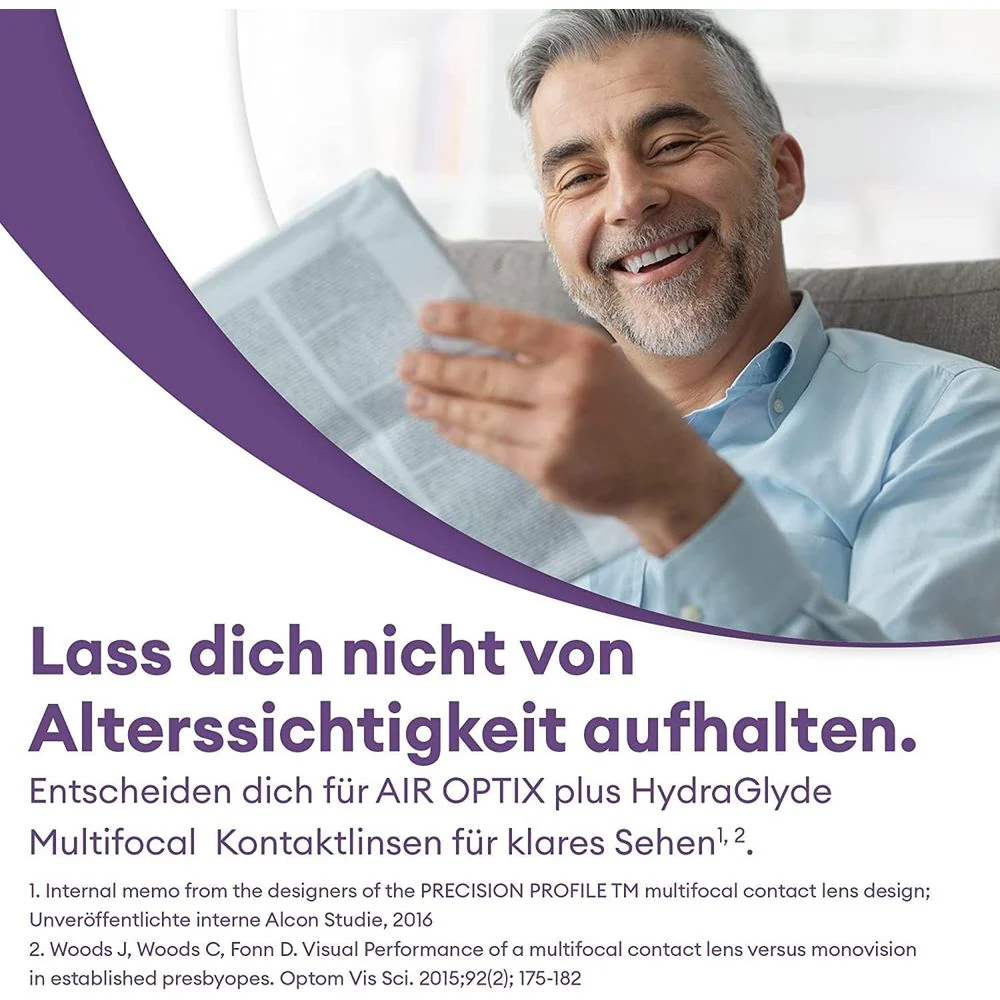 Air Optix Plus Hydraglyde Multifocal 6 Pack (+0.50), Maandlenzen, Contactlenzen, Alcon - Image 2