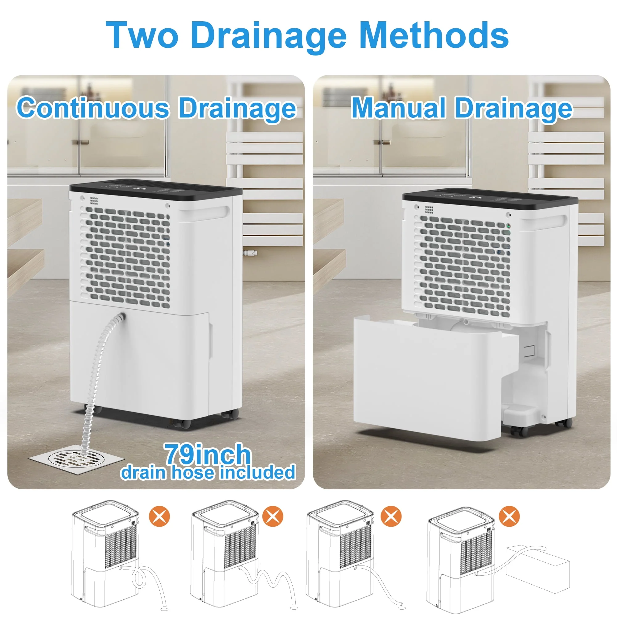 Airfire PD8R-03BE Dehumidifier, 19 Pint (DOE) Dehumidifier with Drain Hose - Image 3