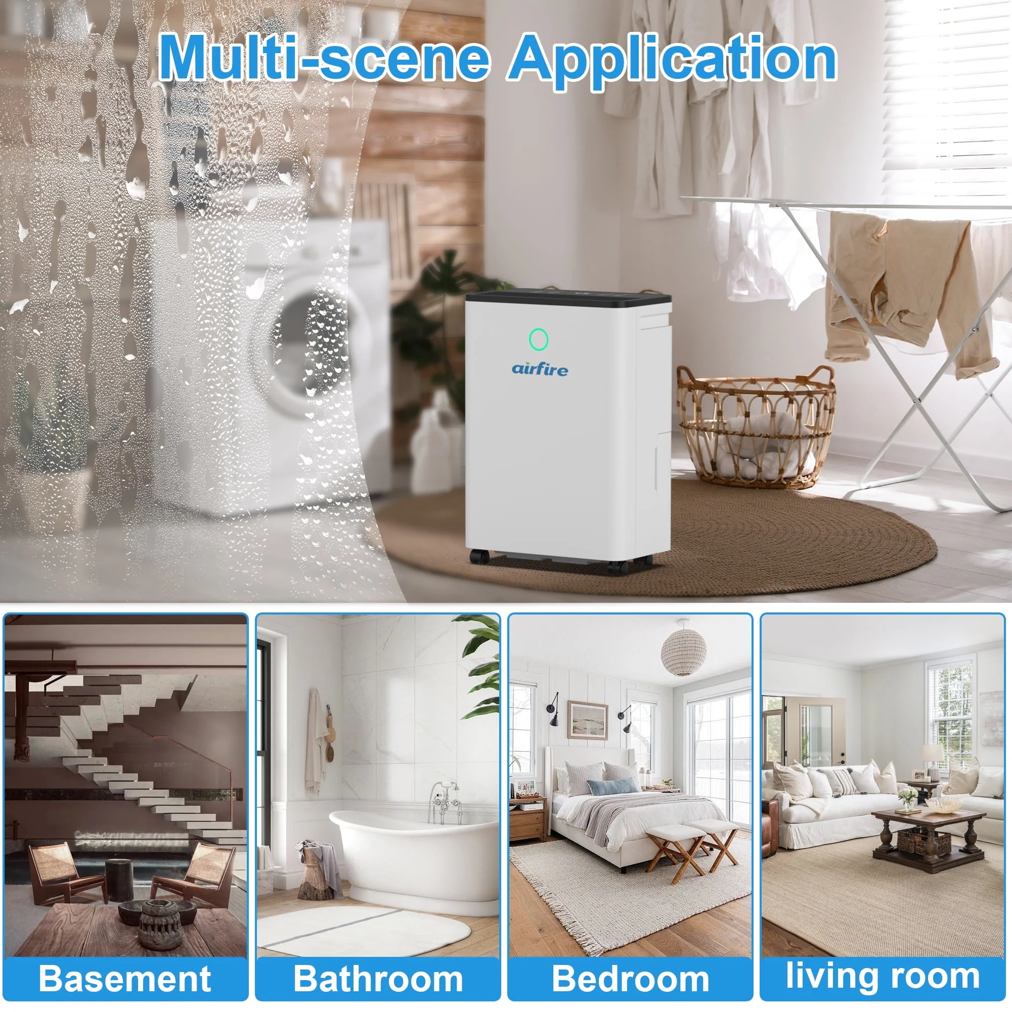 Airfire PD8R-03BE Dehumidifier, 19 Pint (DOE) Dehumidifier with Drain Hose - Image 5