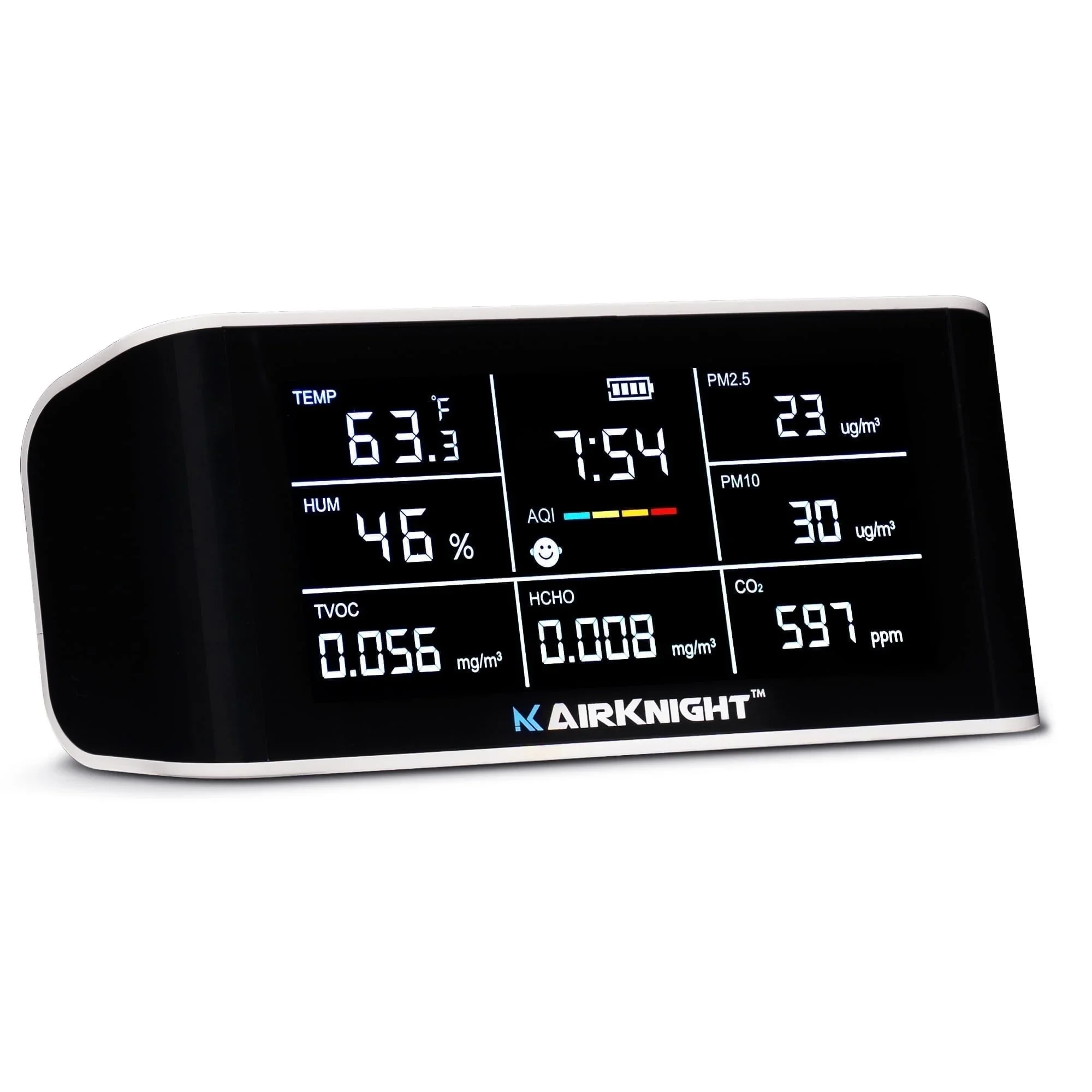 AirKnight AK1000 9-In-1 Indoor Air Quality Monitor Indoor Portable CO2 Monitor