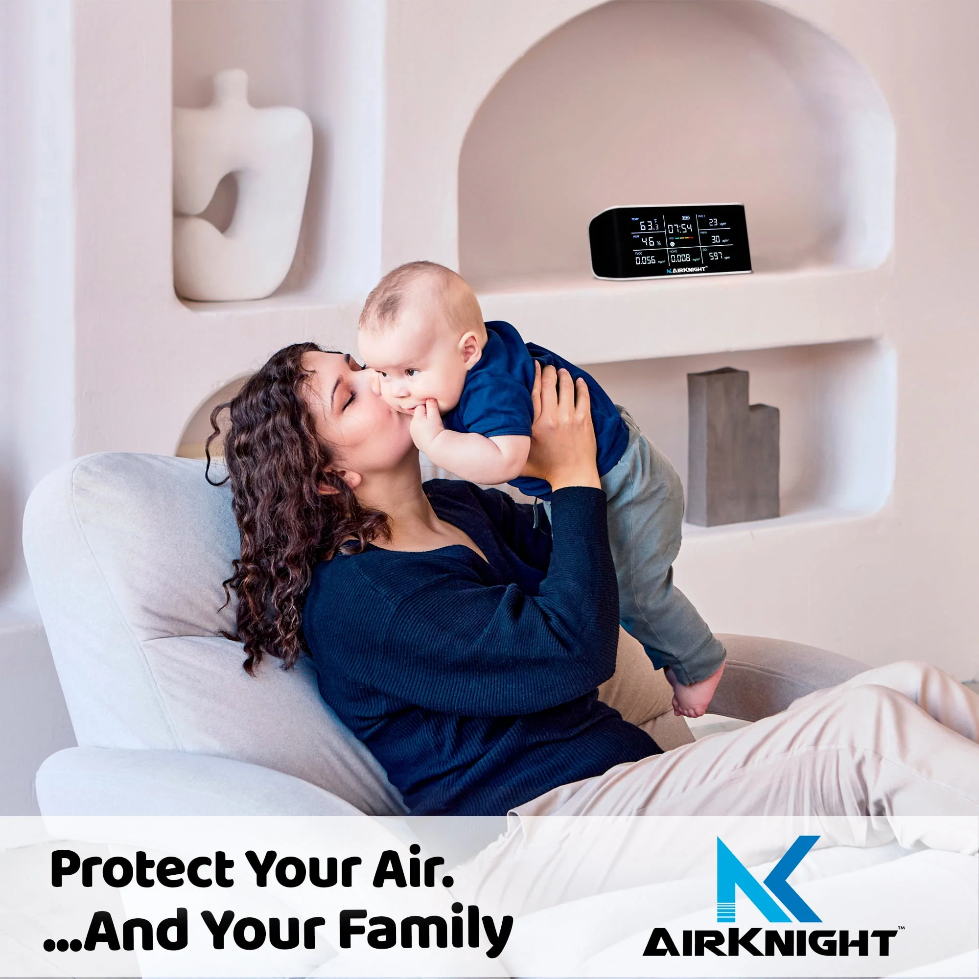 AirKnight AK1000 9-In-1 Indoor Air Quality Monitor Indoor Portable CO2 Monitor - Image 5
