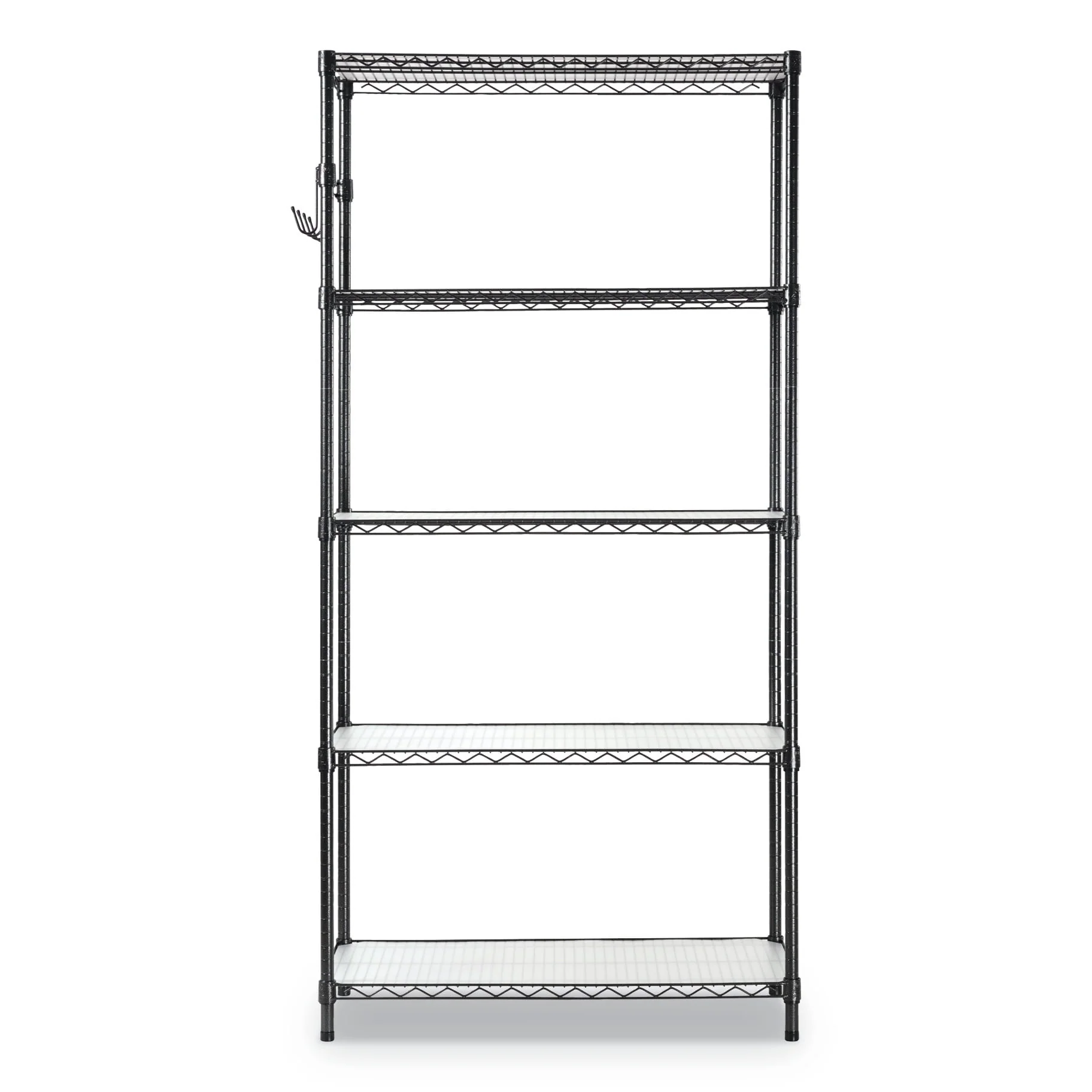 Alera 5-Shelf Wire Shelving Kit with Casters and Shelf Liners, Black Anthracite, 36in x 18in x 72in, ALESW653618BA - Image 2