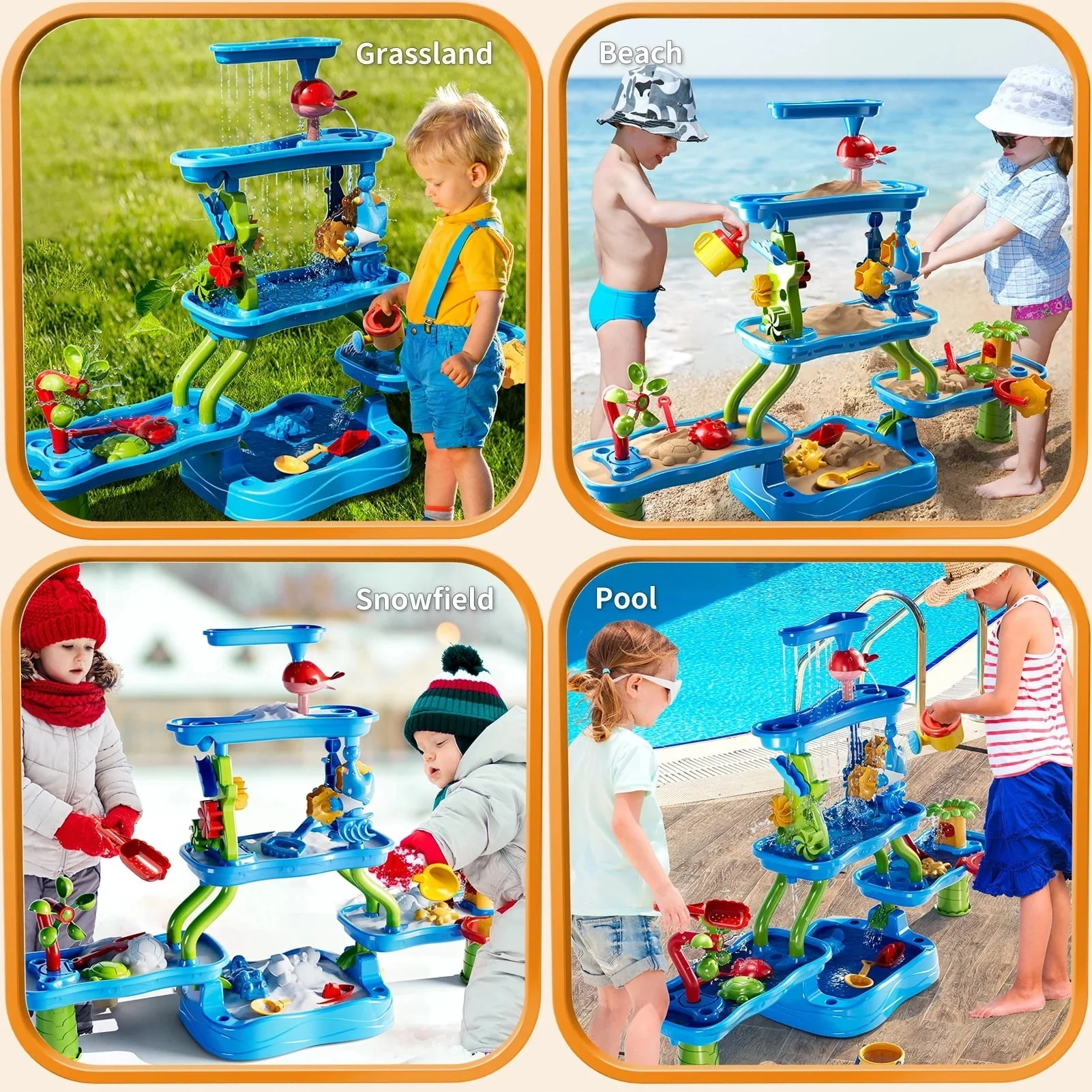 ALLJOY 5-Tier Water Table, Multicolor, Outdoor Sand and Water Play Toy for Toddlers Ages 4-10 - Image 7