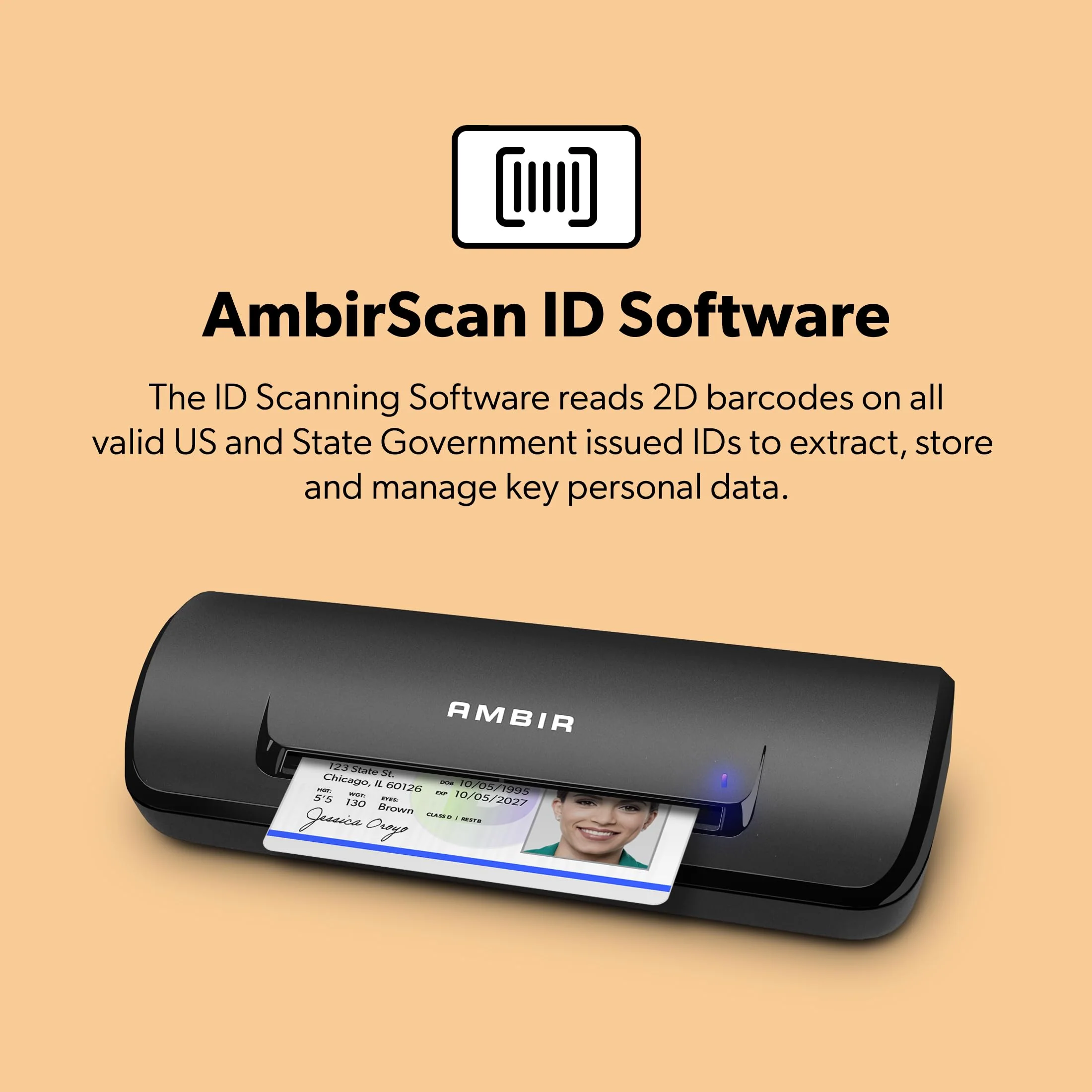 Ambir ImageScan Pro 687 Duplex A6 ID Card Scanner, 600 dpi, USB-Powered, Black, DS687-ID - Image 3