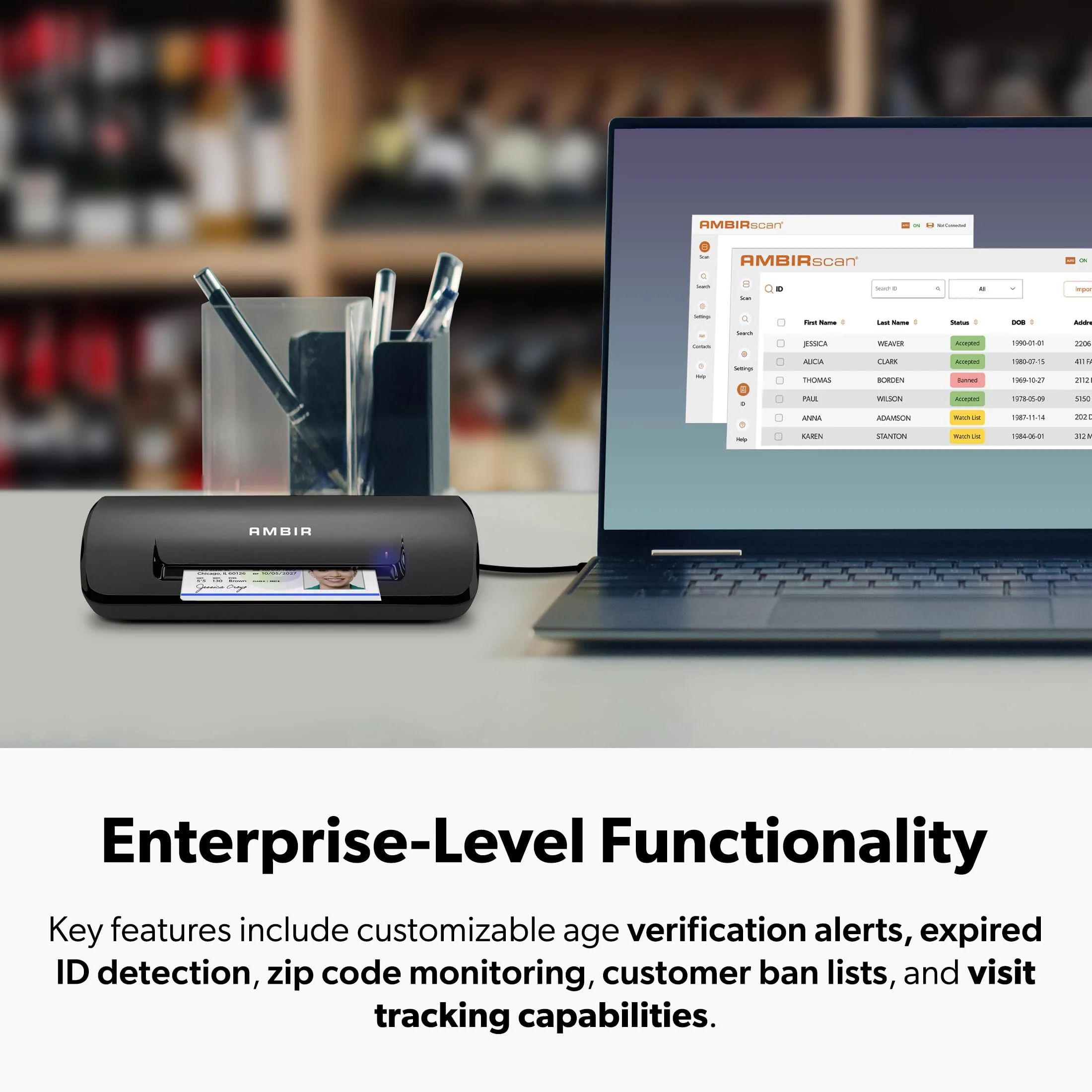Ambir ImageScan Pro 687 Duplex A6 ID Card Scanner, 600 dpi, USB-Powered, Black, DS687-ID - Image 4