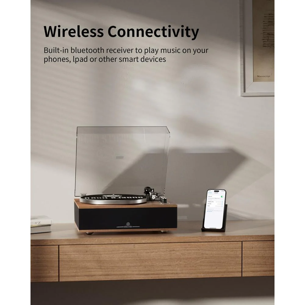 ANGELS HP-H019-0R-US HORN Vinyl Record Player Bluetooth Turntable - Image 2