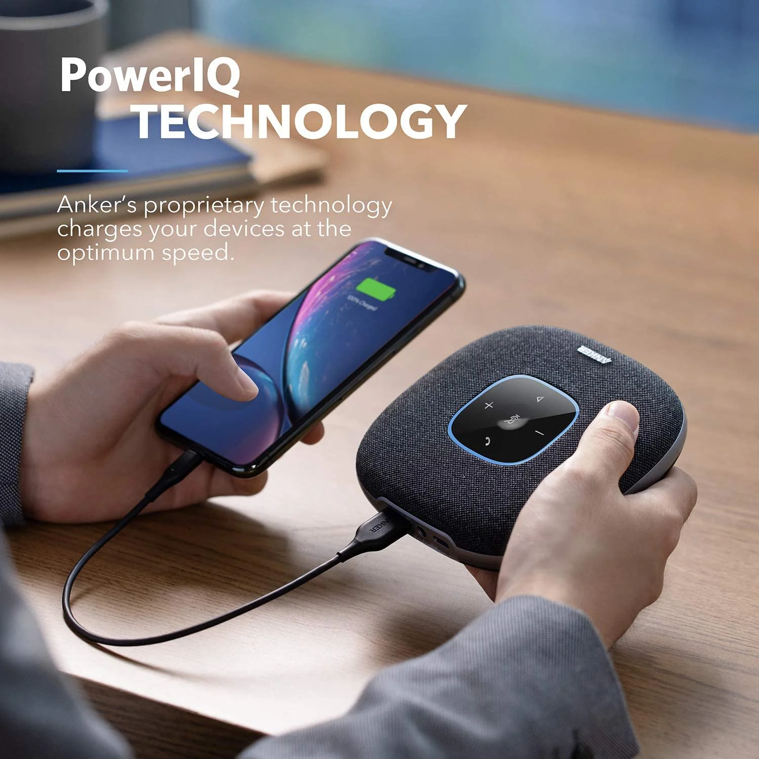 Anker A3302 Power Conf S3 Bluetooth Speakerphone 6 Mics Conference Speaker for Home Office,24H Call Time - Image 2