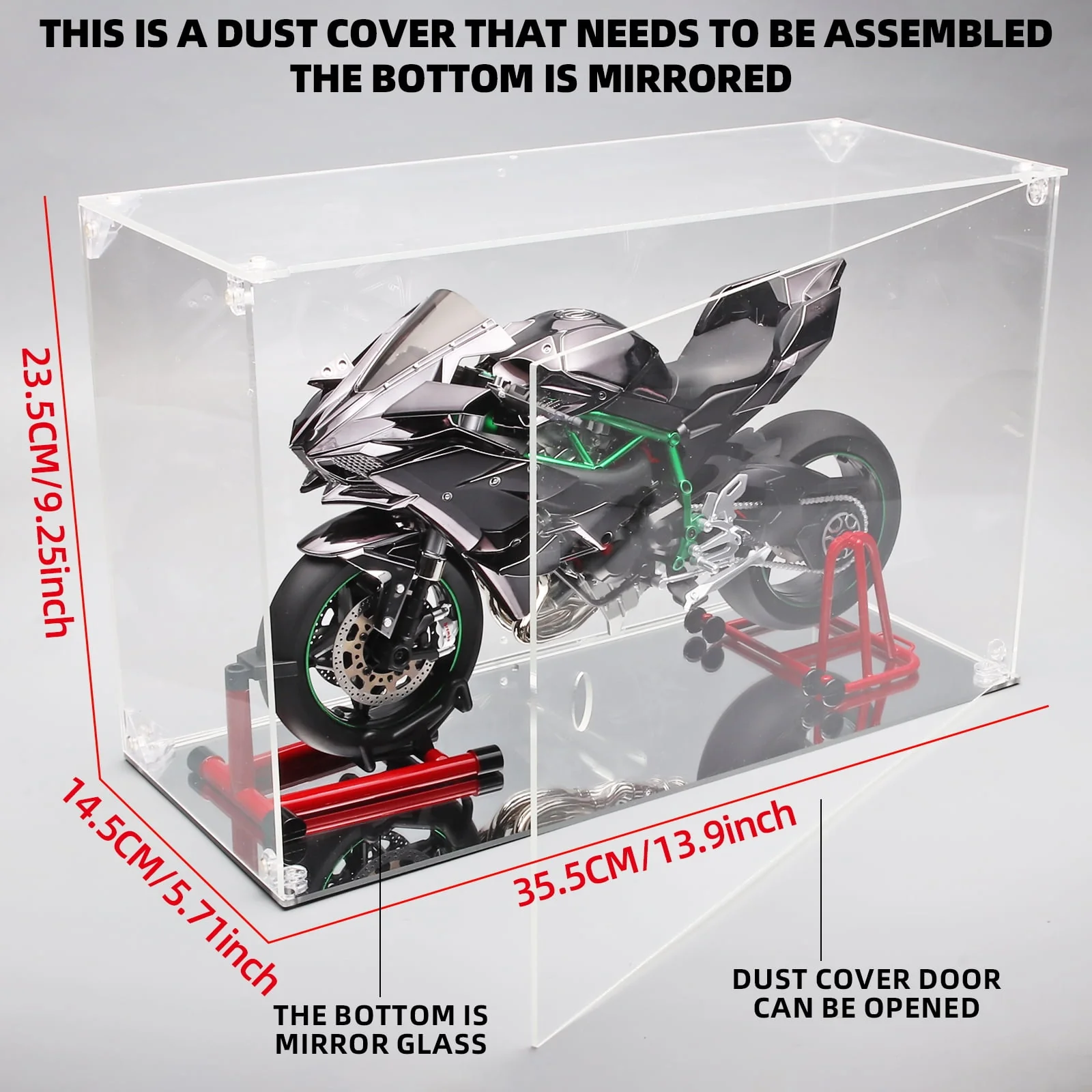 Anmyjuly Die Cast Kawasaki Ninja H2R Racing Motorcycle 1:6 Scale Alloy Collectible Black - Image 3
