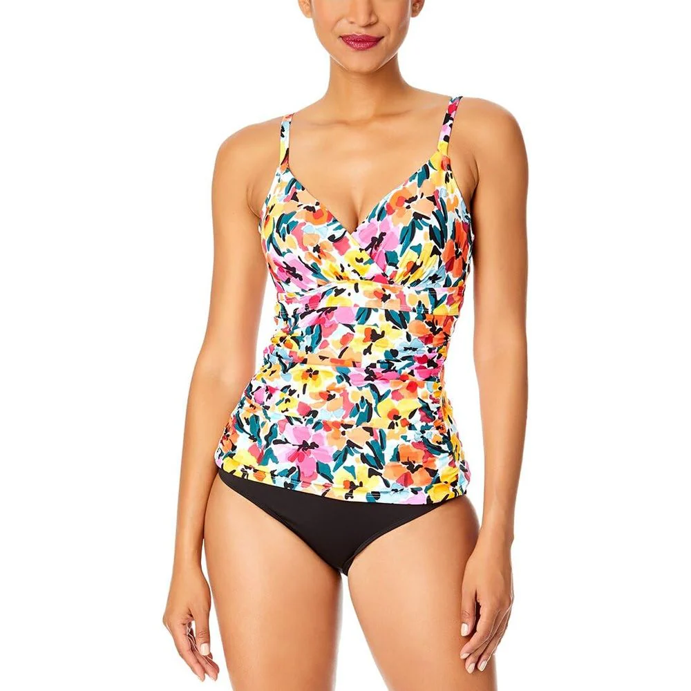 Anne Cole Gradient Floral Twist Front Underwire Tankini Swim Top for Ladies - Gradient Floral - 34C/36B