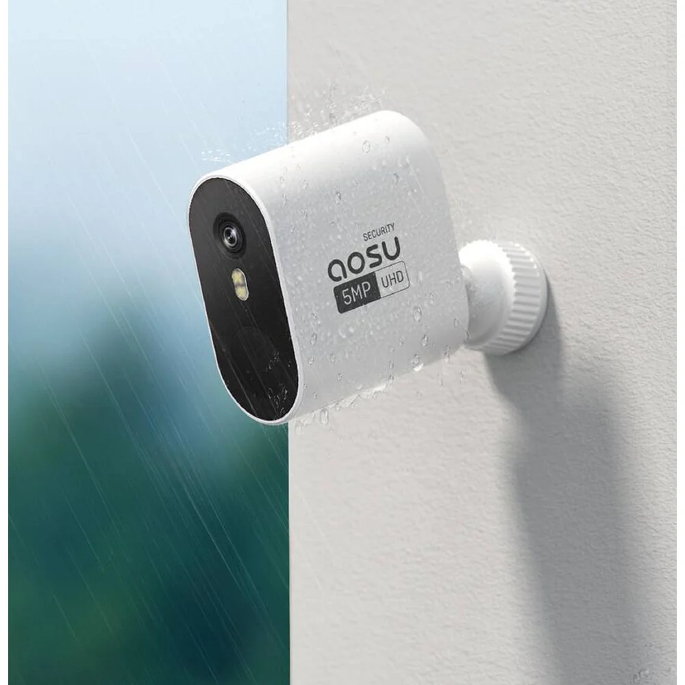 Aosu C7S-4H SolarCam System Max Wireless Security Camera System, 4 Cameras, 2K Resolution, Solar Powered, 32GB Storage, White - Image 2