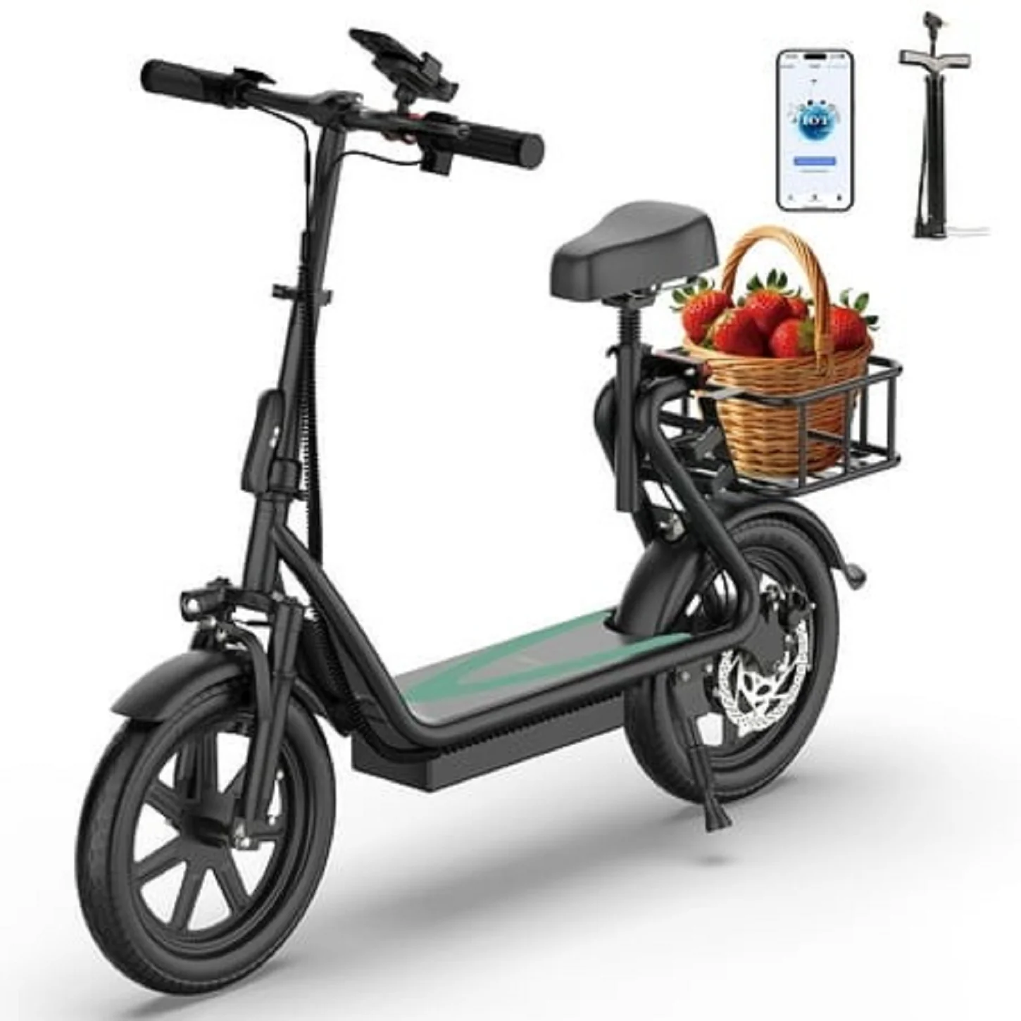 AOVOPRO ESBS-PRO 500W 14 Inch Commuter Electric Scooter with Seat &Carry Basket - Image 3