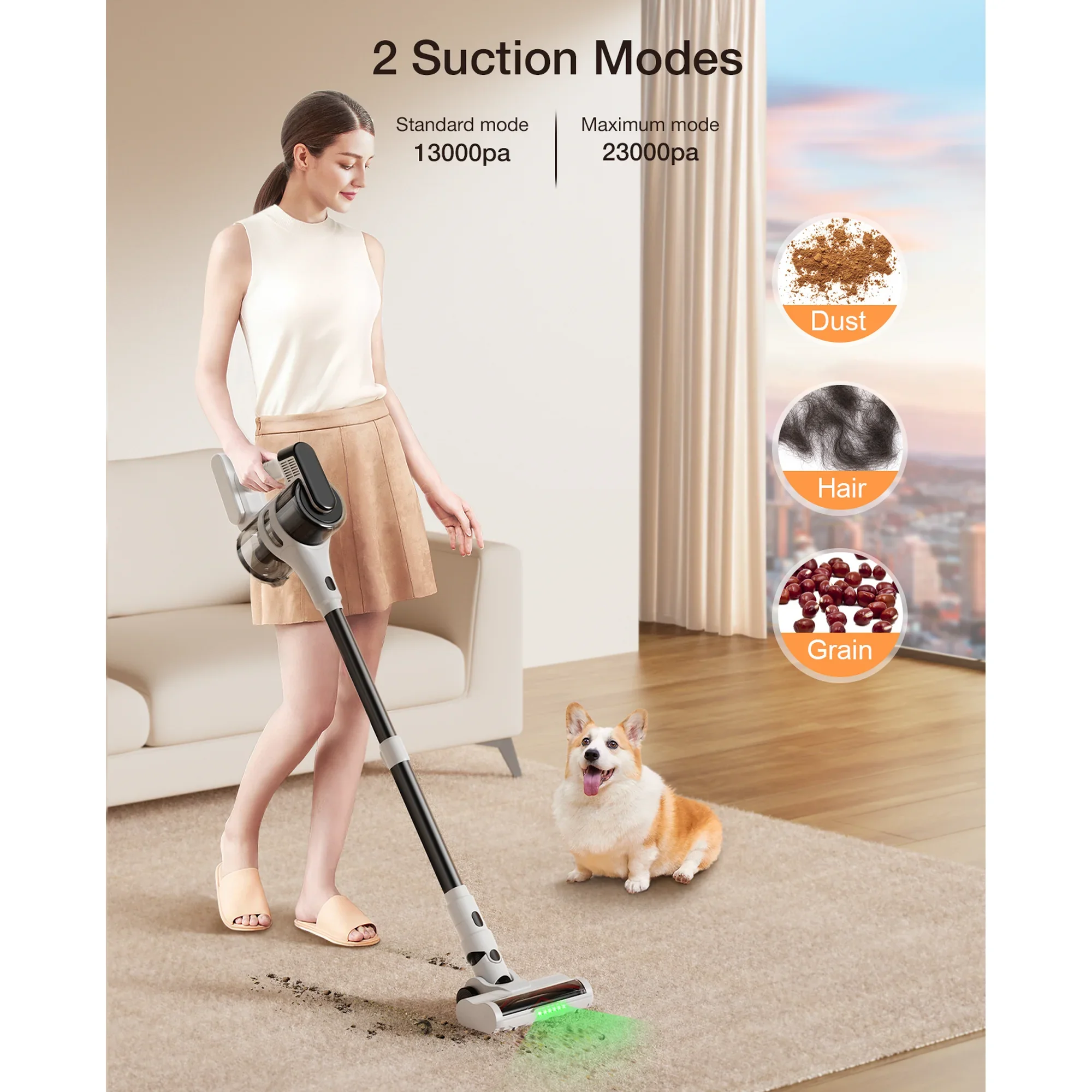 Aposen Vacuum S5 Mate Cordless Vacuum with Brushless Motor, 55 mins max runtime - Image 2
