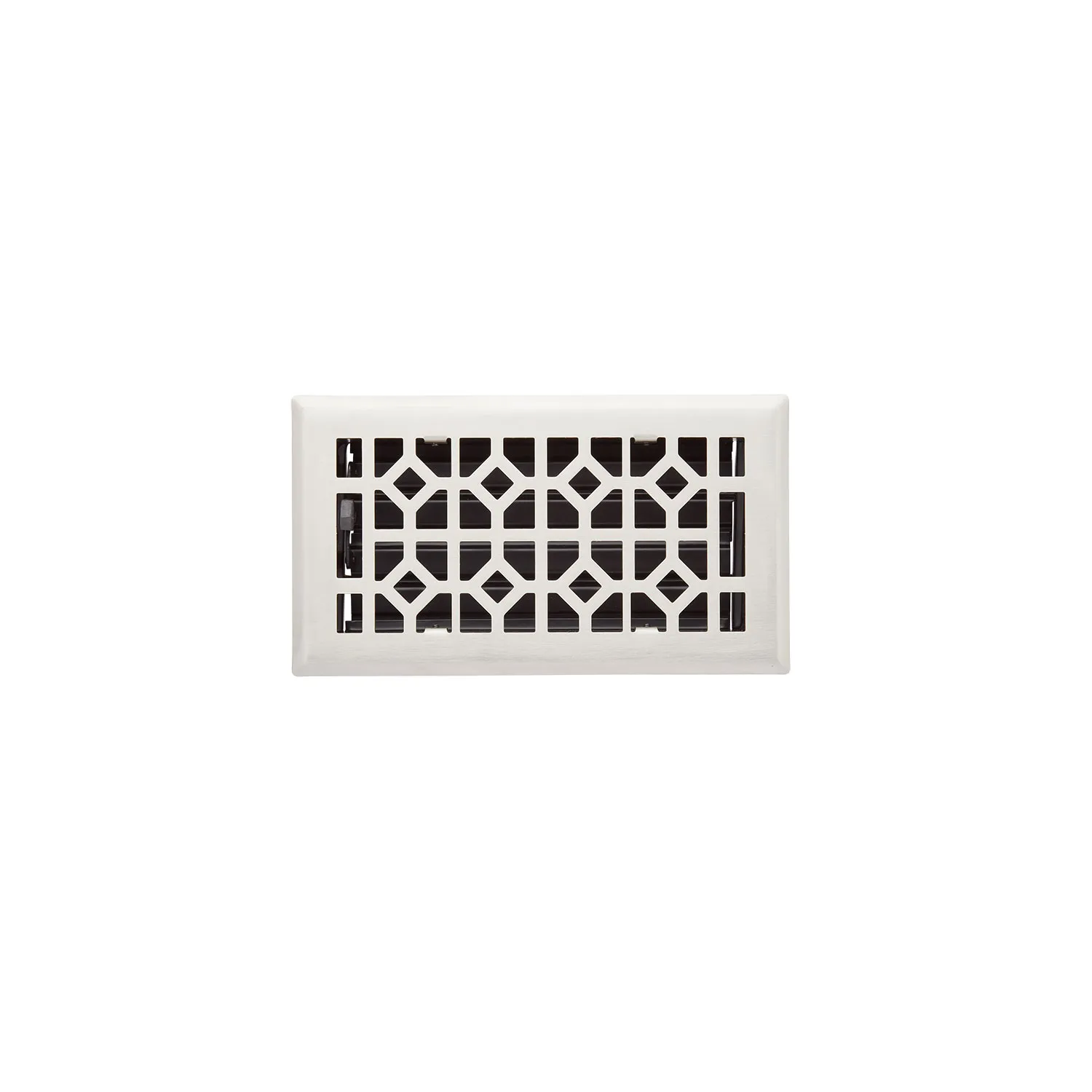 Appert Steel Floor Register - Brushed Nickel 4" x 8" (5-1/4" x 9-3/8" Overall)