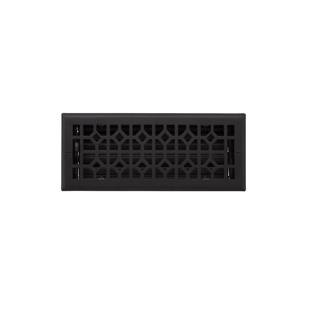 Appert Steel Wall Register - Black - 4" x 12" (5-1/4" x 13-3/8" Overall)
