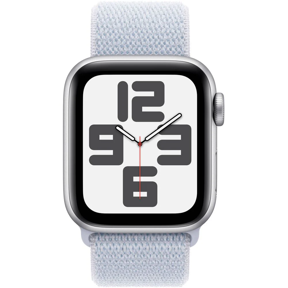 Apple Watch SE 2 40mm Silver Aluminum - Blue Cloud Sport Loop MXEE3LL/A - Image 2