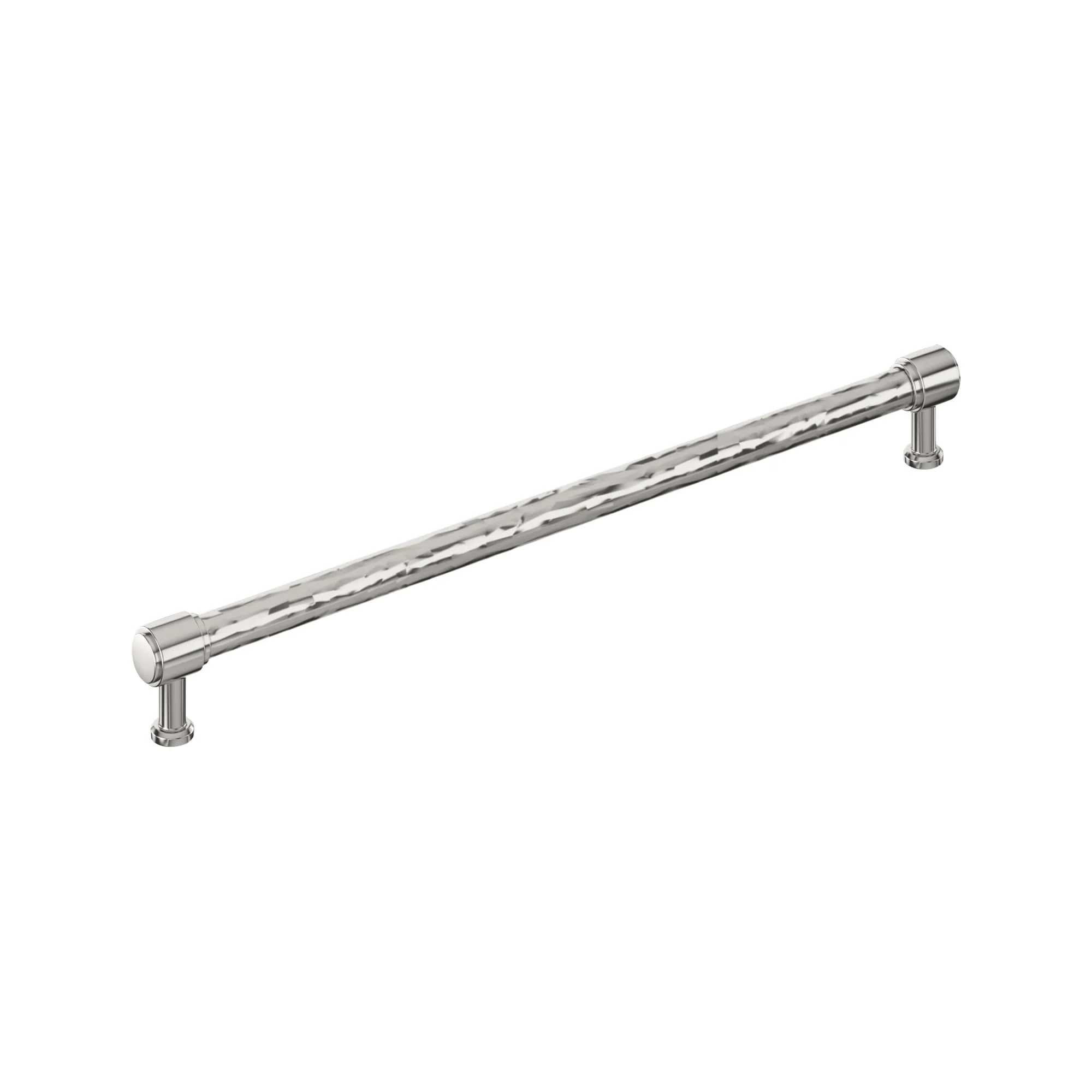 Signature Hardware Lazzara Hammered Appliance Pull, Polished Nickel, 18 Inch Center to Center, Zinc, SH553207PN