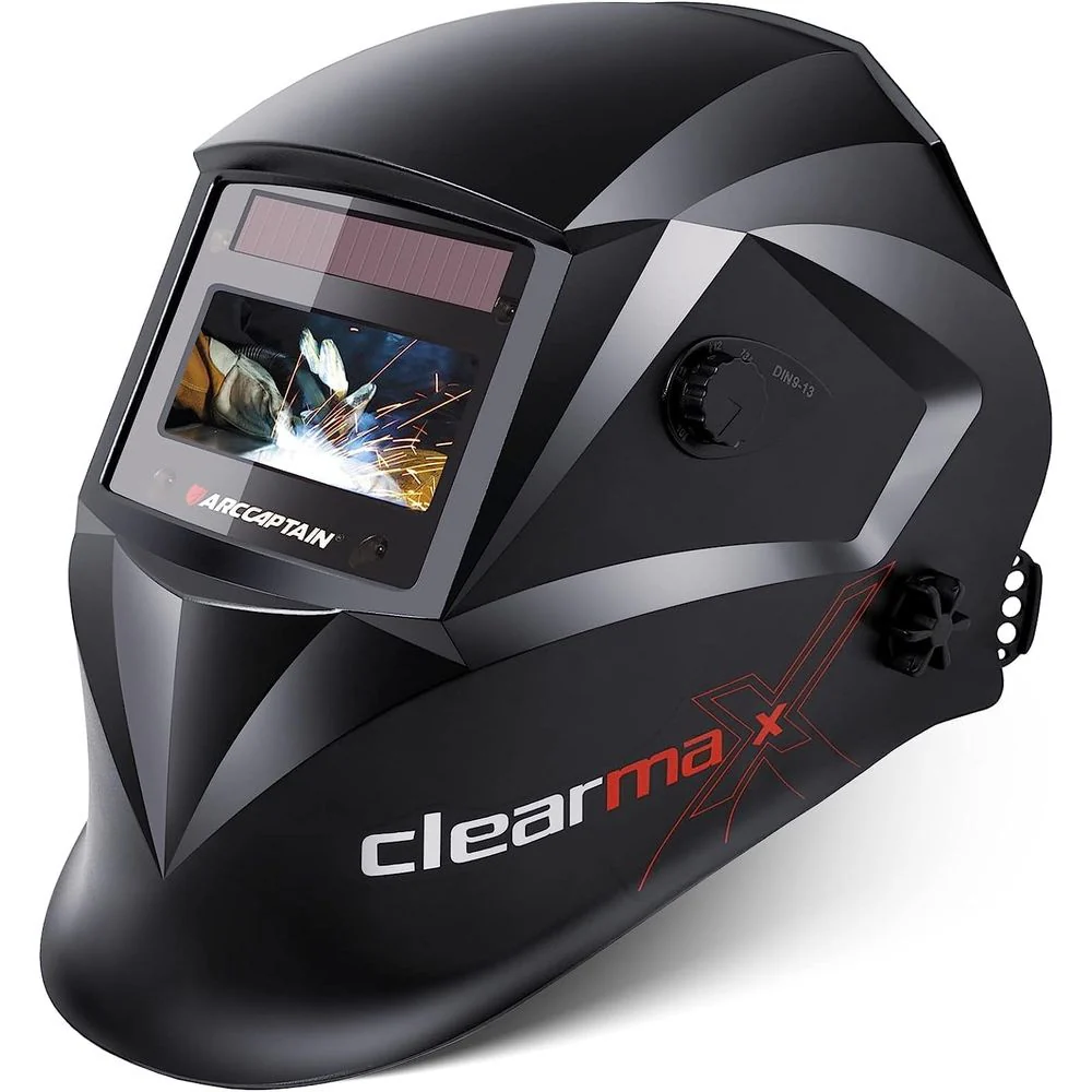 ARCCAPTAIN Welding Helmet, Auto Darkening, True Color 1/1/1/1 Optical Clarity Lens, Large 3.86" x 1.69" Viewing Screen, Lightweight 1 lb, Multi-Mode TIG MIG MMA Cutting Grinding
