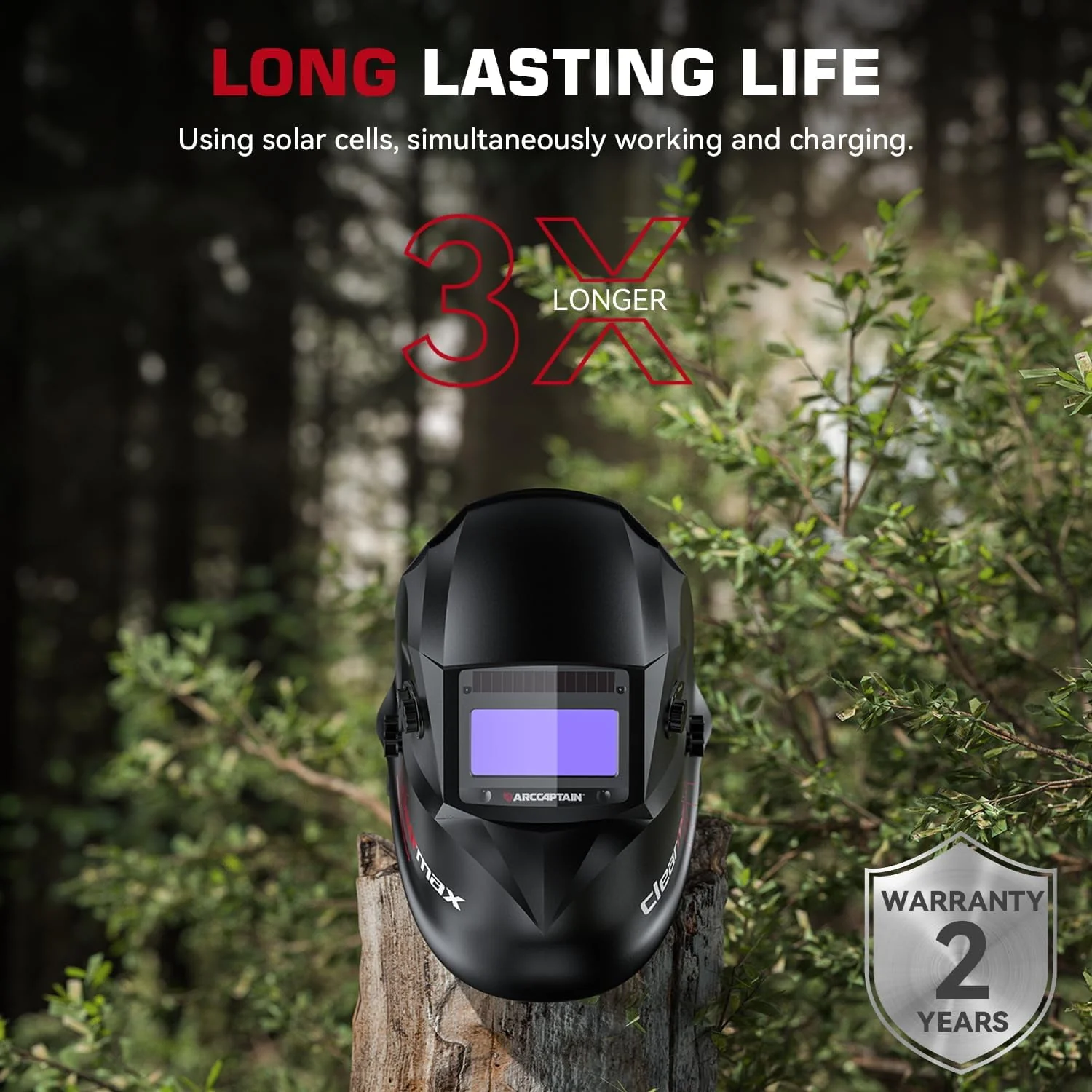 ARCCAPTAIN Welding Helmet, Auto Darkening, True Color 1/1/1/1 Optical Clarity Lens, Large 3.86" x 1.69" Viewing Screen, Lightweight 1 lb, Multi-Mode TIG MIG MMA Cutting Grinding - Image 3