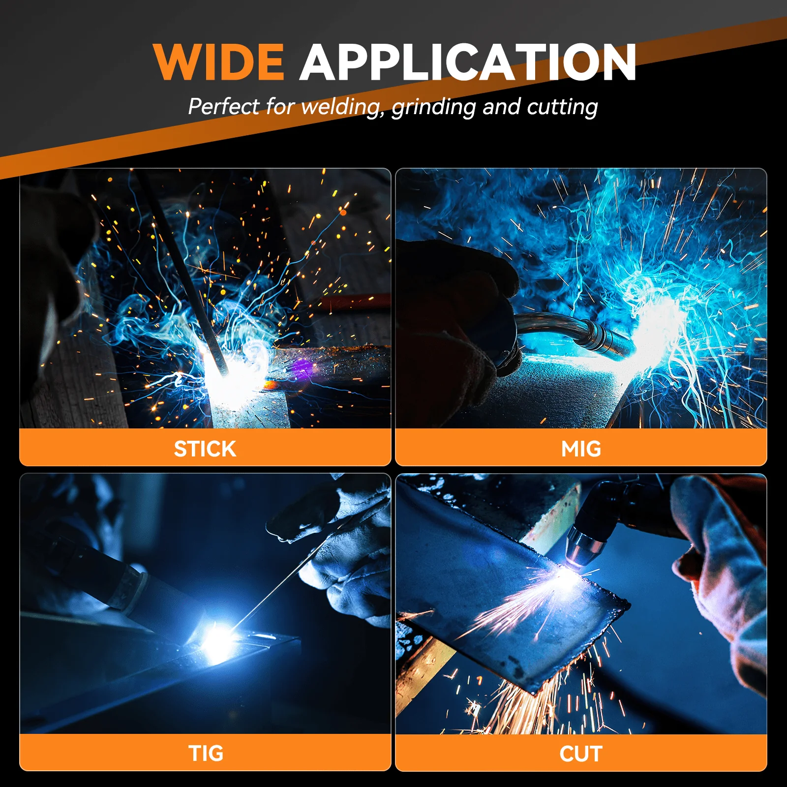 ARCCAPTAIN Welding Helmet, Auto Darkening, True Color 1/1/1/1 Optical Clarity Lens, Large 3.86" x 1.69" Viewing Screen, Lightweight 1 lb, Multi-Mode TIG MIG MMA Cutting Grinding - Image 6