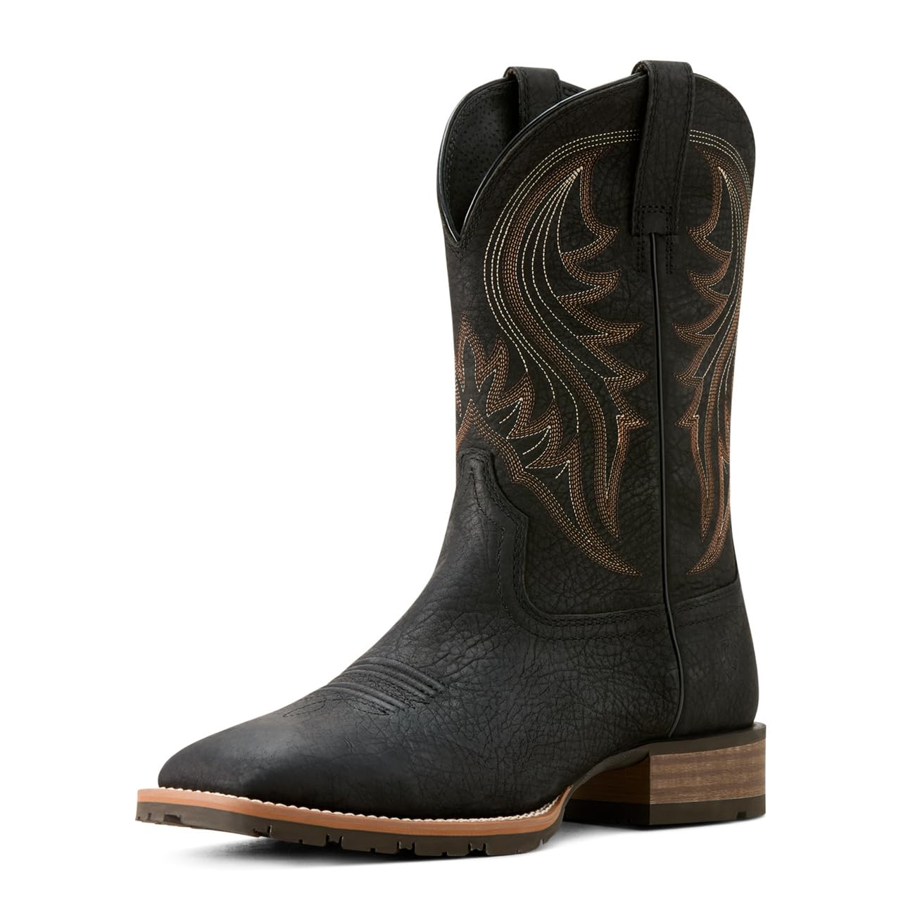 Ariat 10061277 Hybrid Rancher Wide Square Toe Western Boots for Men - Jasper Black - 10.5M