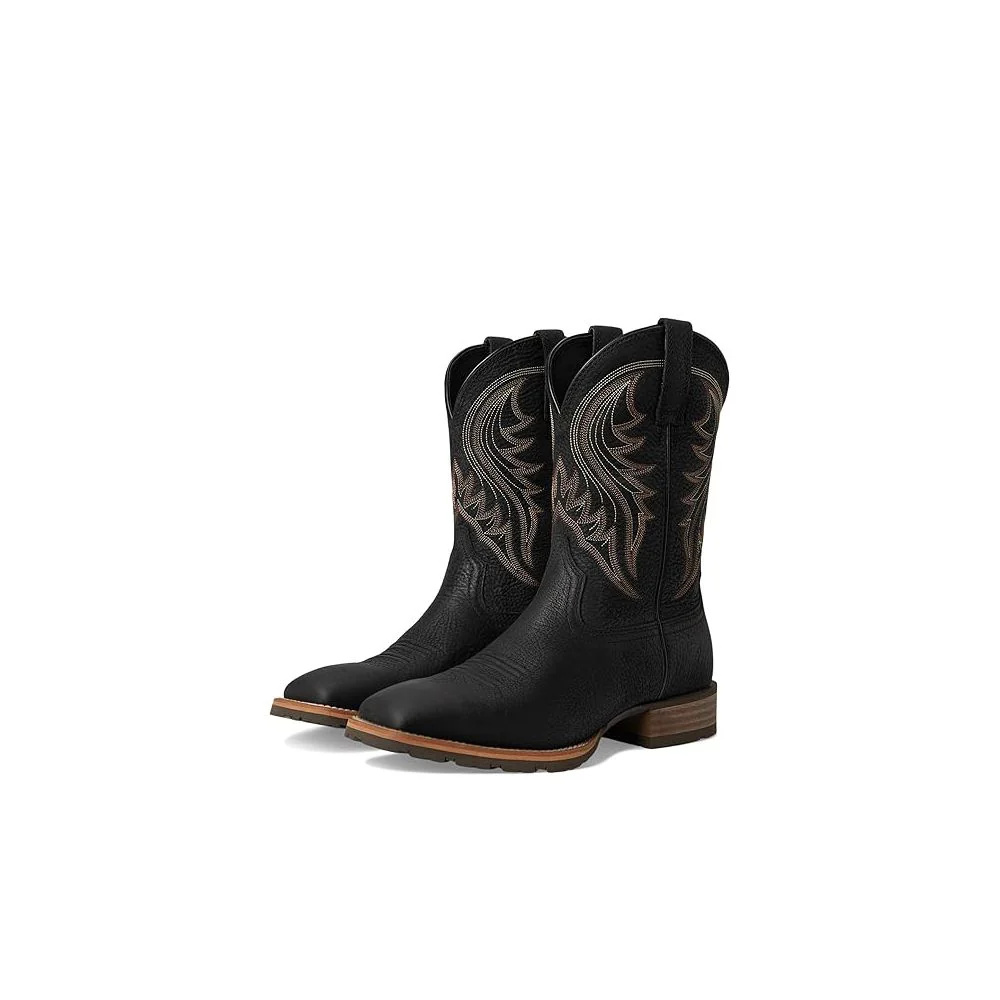 Ariat 10061277 Hybrid Rancher Wide Square Toe Western Boots for Men - Jasper Black - 10.5M - Image 5