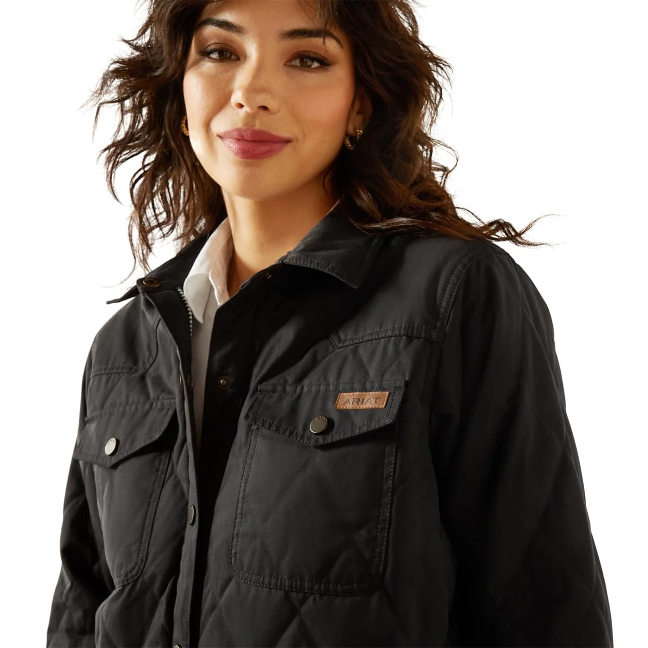 Ariat Grizzly Quilted Barn Jacket, Wind-Resistant, Water-Resistant, Fleece Lining, Black, Medium, 10062812 - Image 5