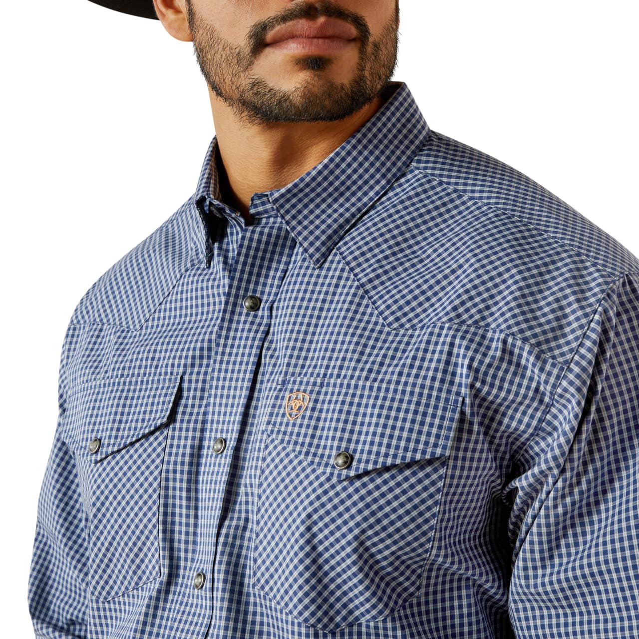 Ariat Pro Series Scout Classic Fit Men's Dress Shirt, Blue, Medium, Long Sleeve, UPF Sun Protection, Moisture Wicking, 10062474 - Image 4