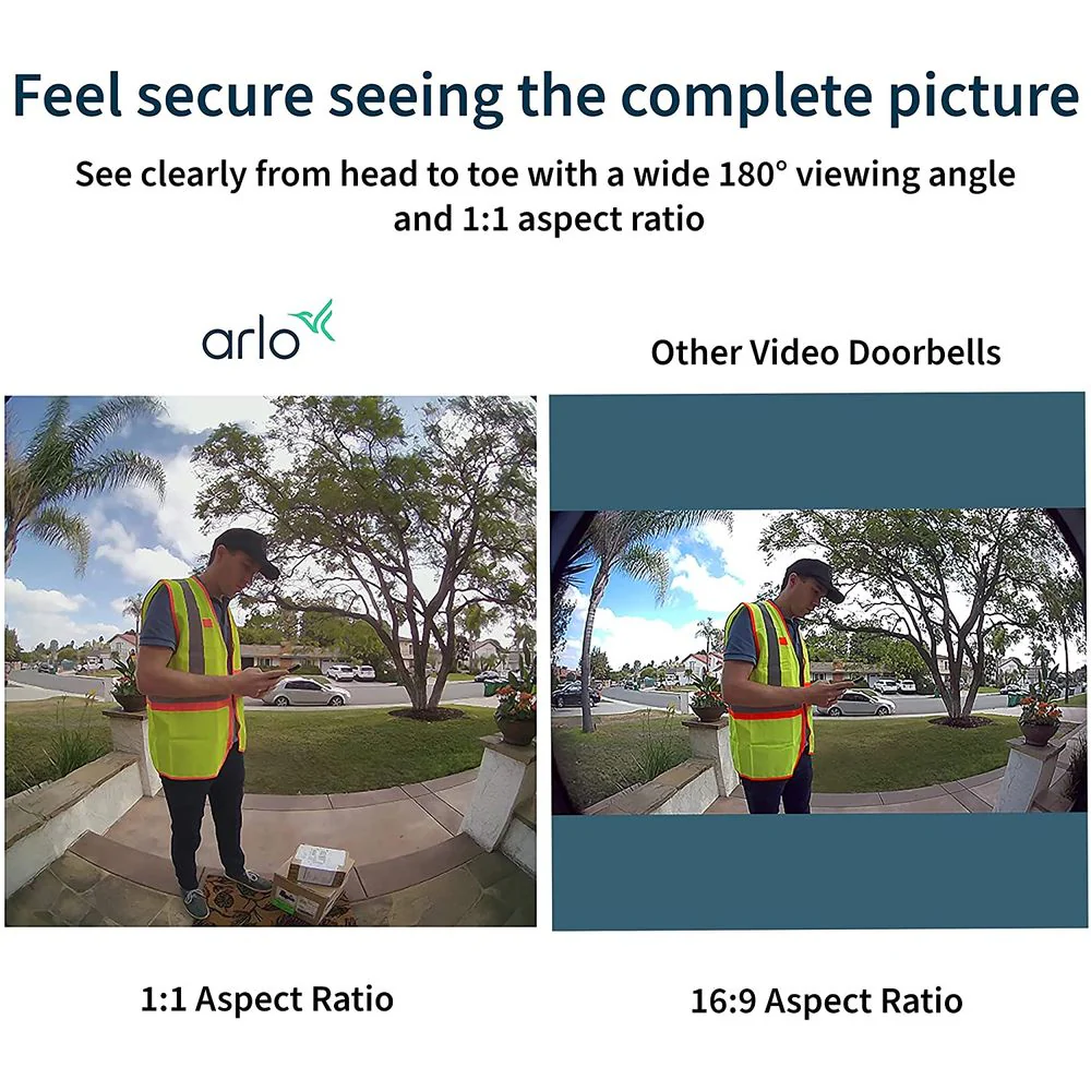 Arlo Essential AVD2001-1SCNAS Wire-Free Video Doorbell HD with 2 Rechargeable Batteries, White - Image 3