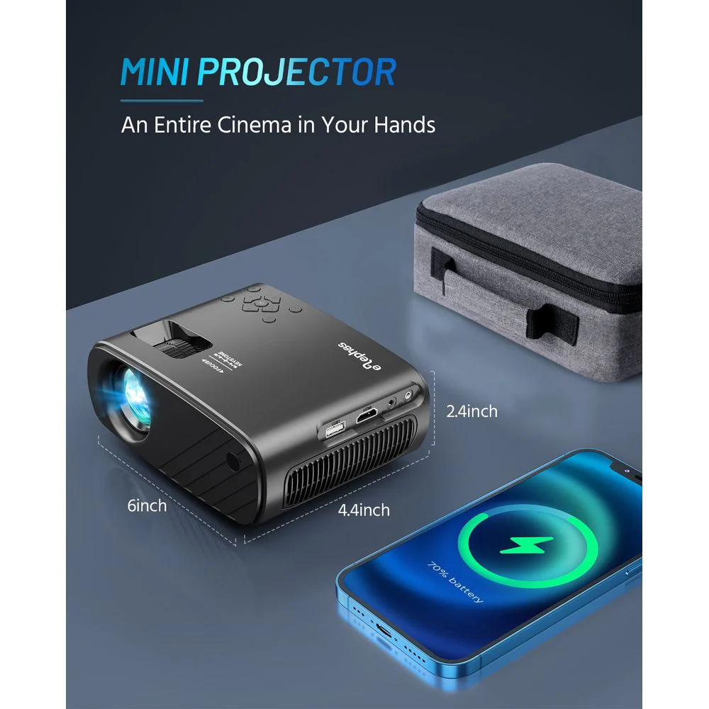 ARTSEA 200" Class FHD (1080P) LCD Mini projector (128B) - Image 5