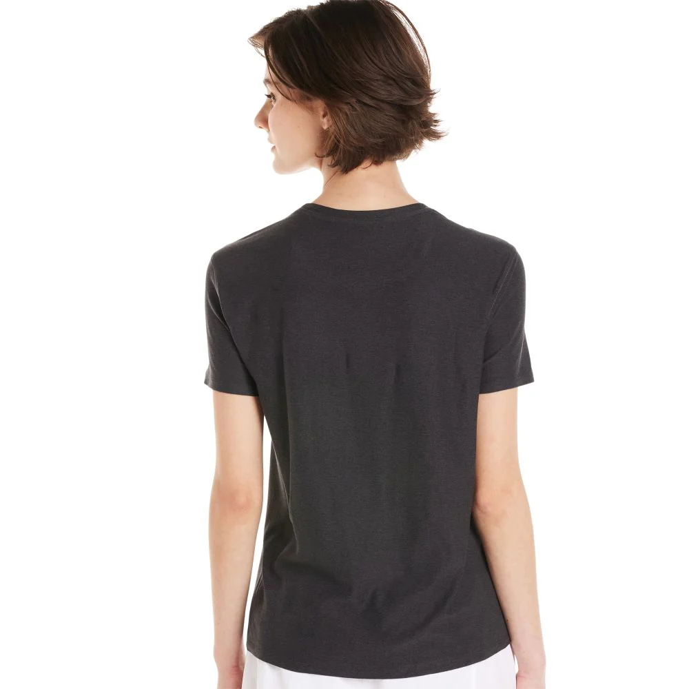 Athletic Works Womens Butter Core Tee with Short Sleeves, Black Soot Heather, XS-4X - Image 3